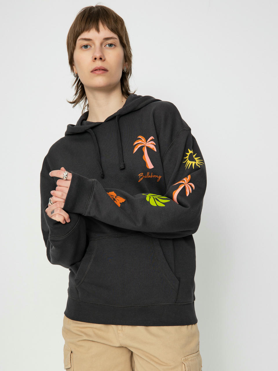 Mikina s kapucňou Billabong Best Coast HD Wmn (off black)