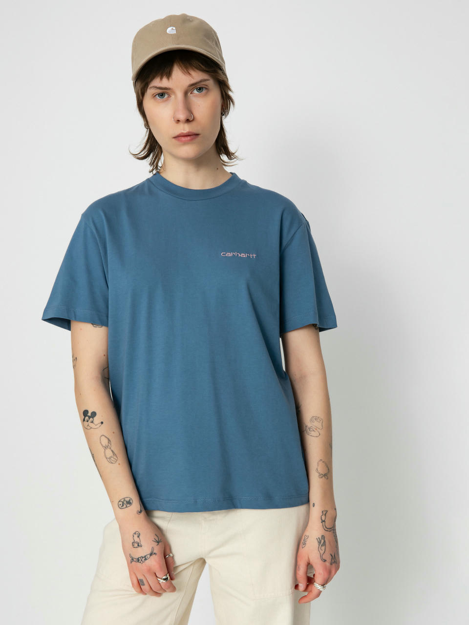 Tričko Carhartt WIP Script Embroidery Wmn (sorrent/glassy pink)