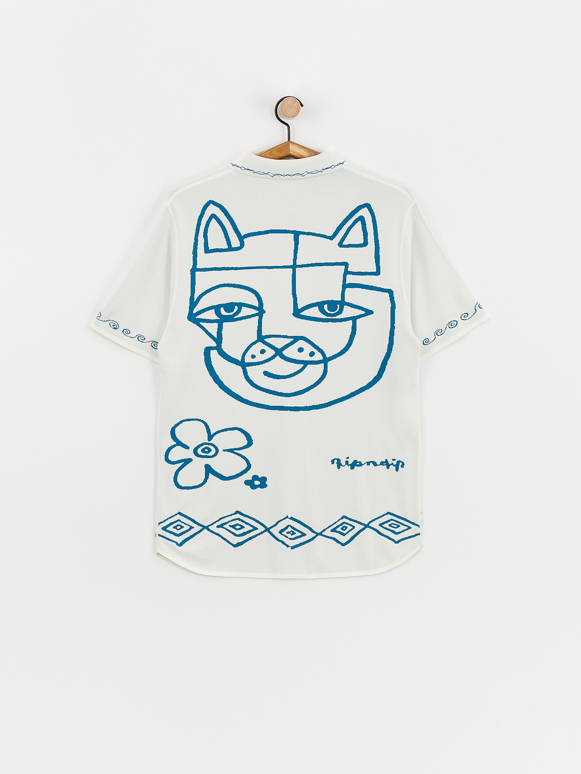 Košeľa RipNDip Blonded Knitted Button (off white)
