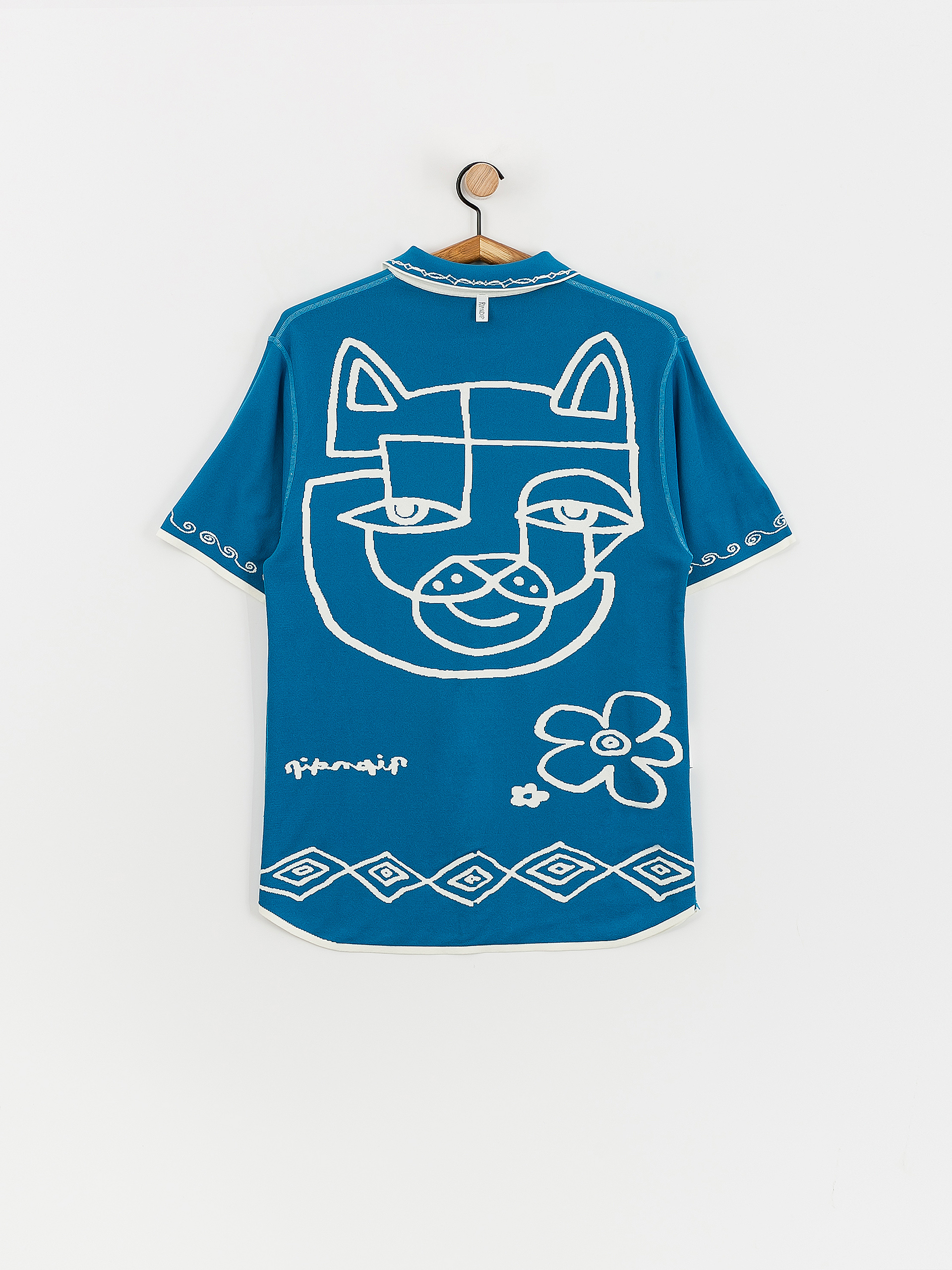 Košeľa RipNDip Blonded Knitted Button (off white)