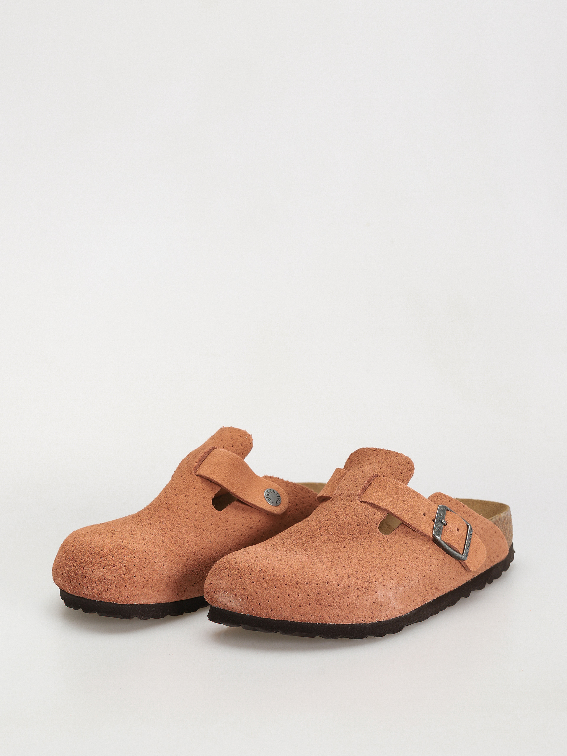 Šľapky Birkenstock Boston Suede Embossed Narrow Wmn (emboss dots burnt orange)