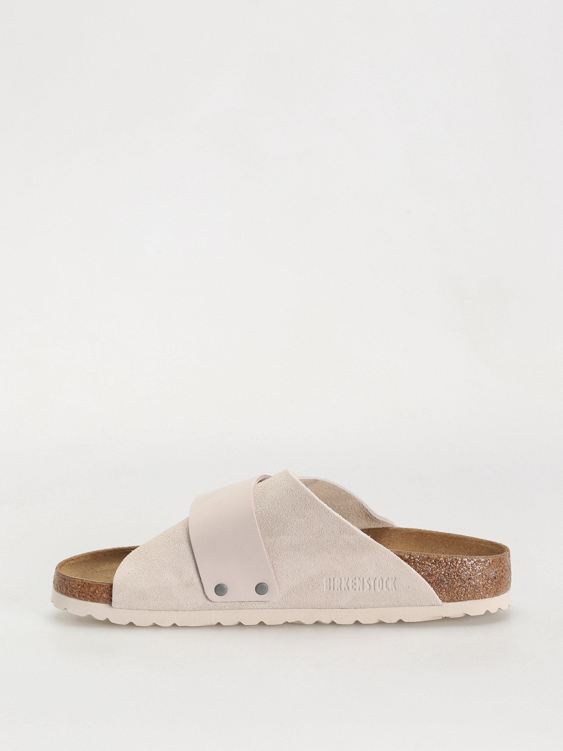 Šľapky Birkenstock Kyoto Nubuck Suede Leather Narrow Wmn (antique white)