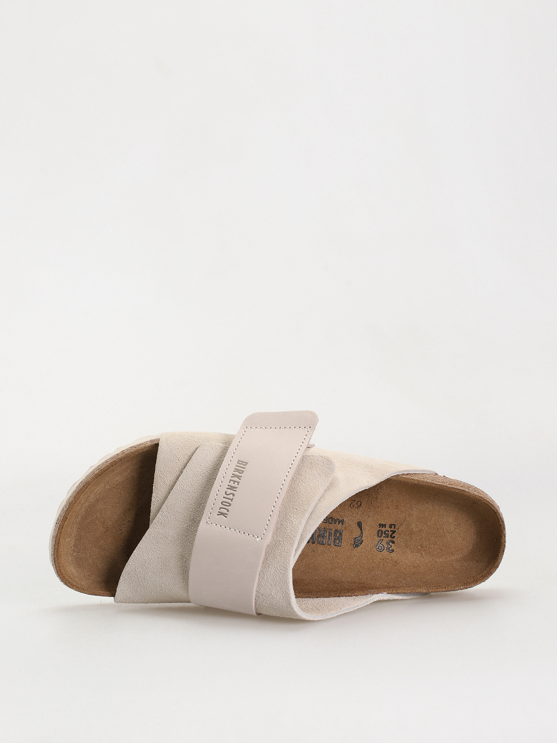 Šľapky Birkenstock Kyoto Nubuck Suede Leather Narrow Wmn (antique white)