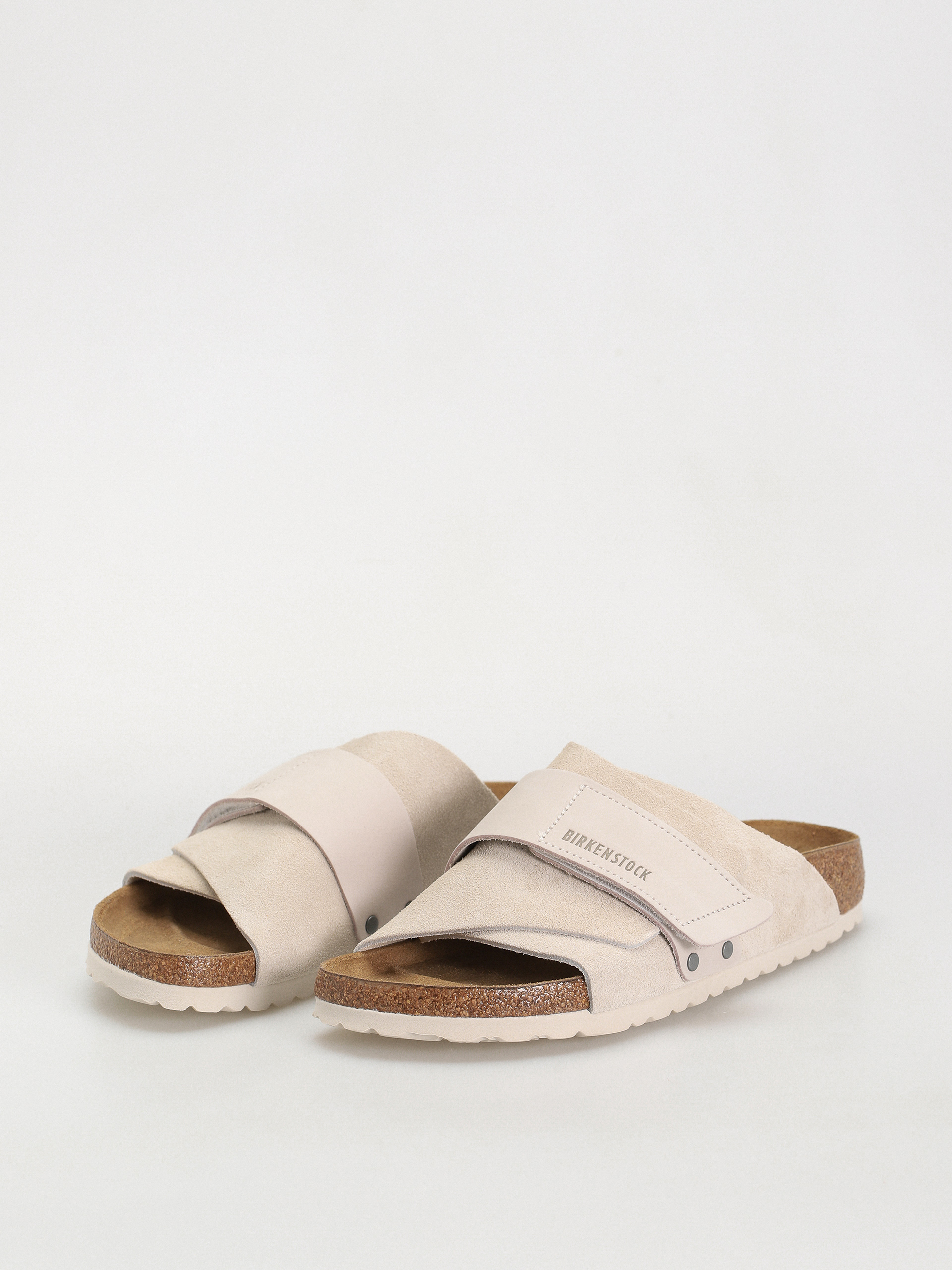 Šľapky Birkenstock Kyoto Nubuck Suede Leather Narrow Wmn (antique white)