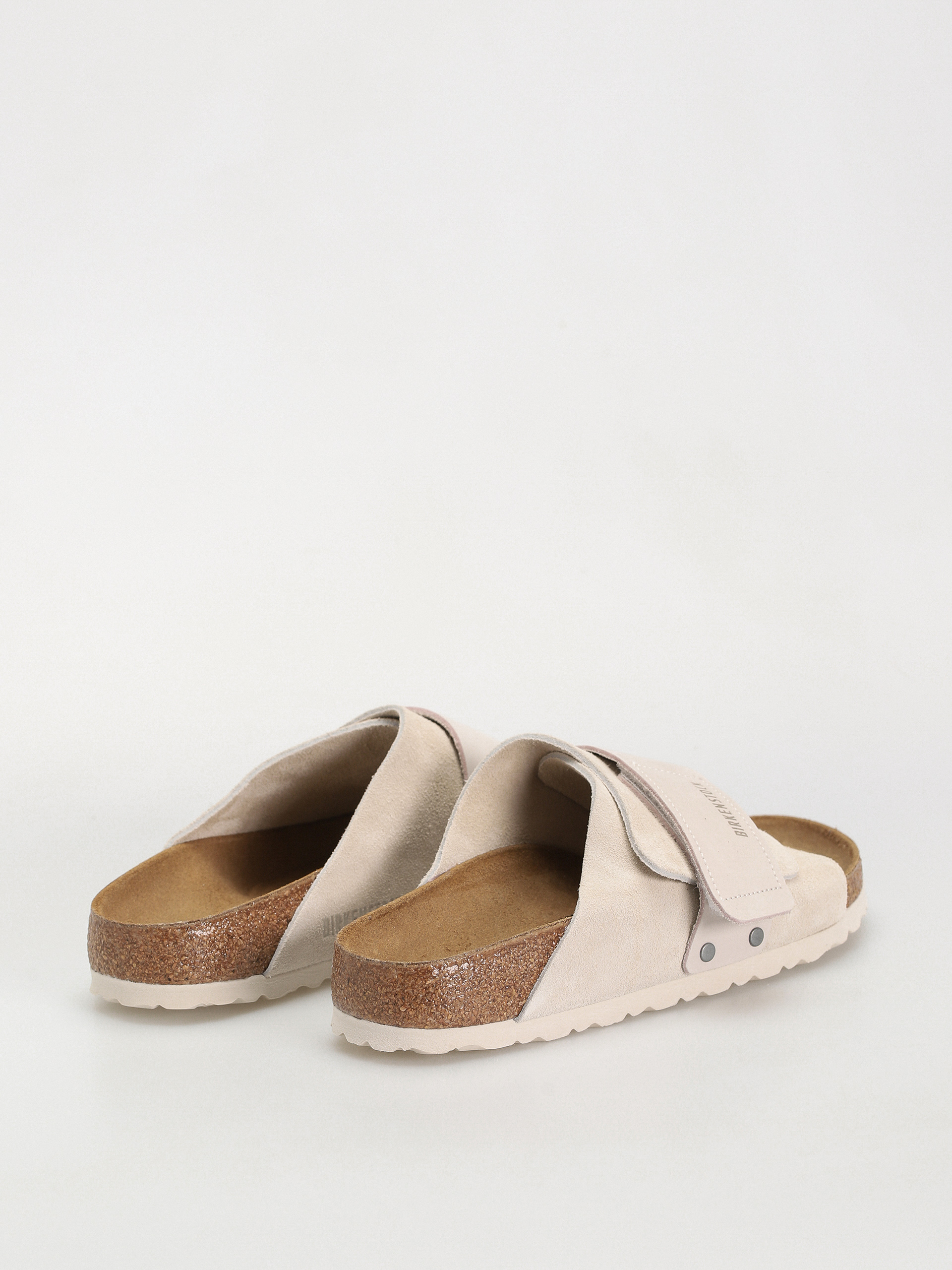 Šľapky Birkenstock Kyoto Nubuck Suede Leather Narrow Wmn (antique white)