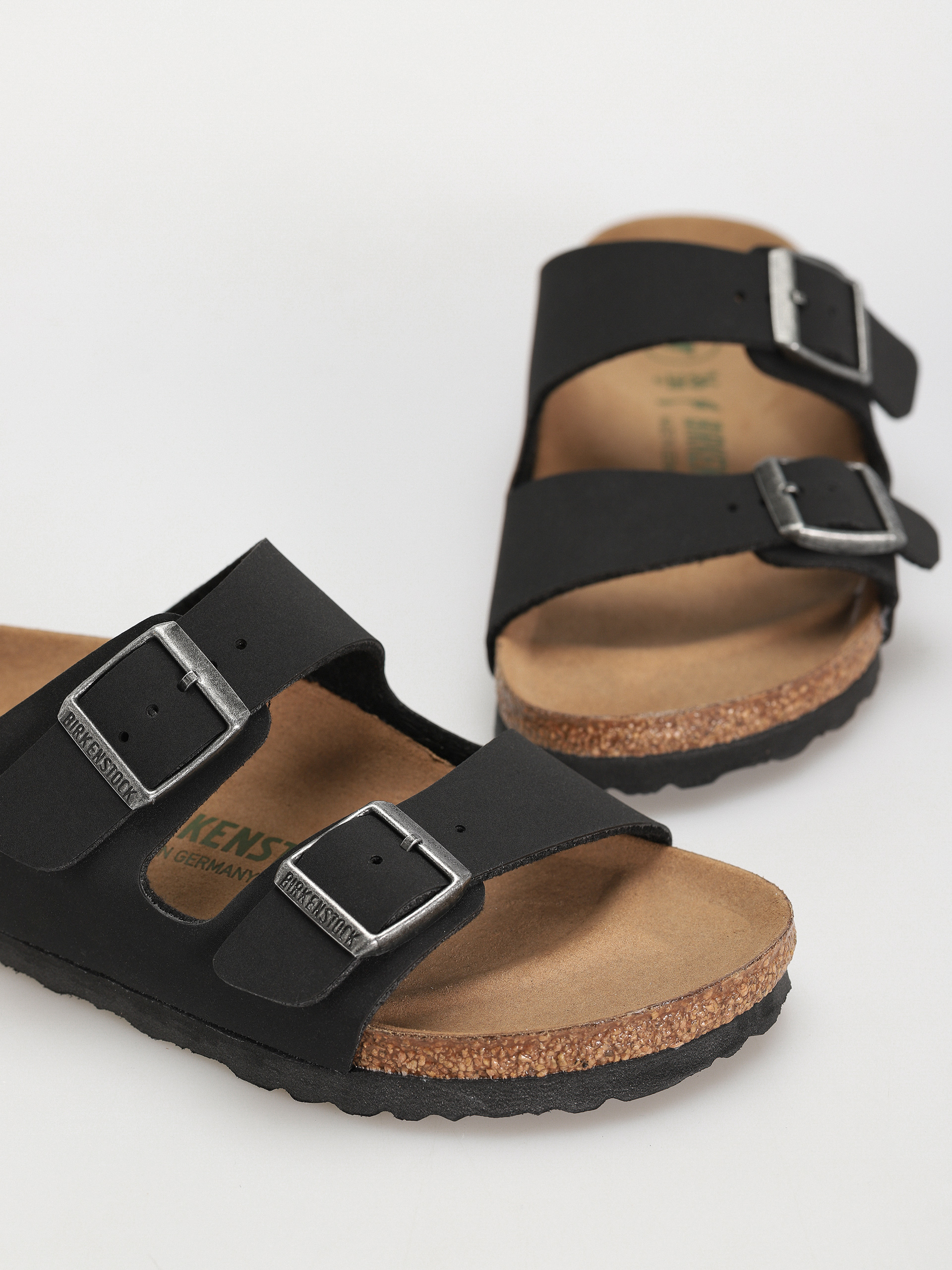 Šľapky Birkenstock Arizona Birko Flor Nubuck Narrow Wmn (black)