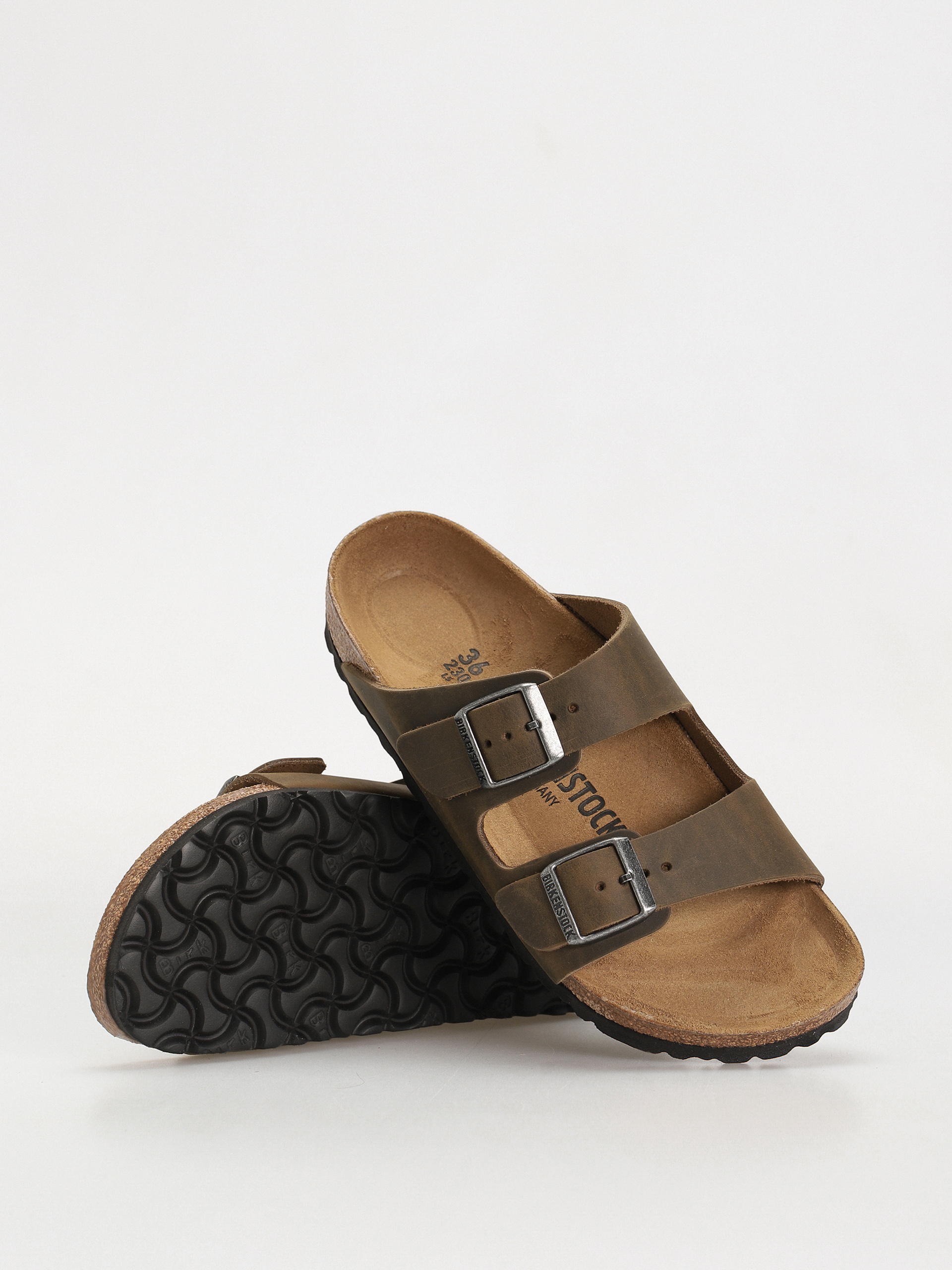 Šľapky Birkenstock Arizona Oiled Leather Narrow Wmn (faded khaki)