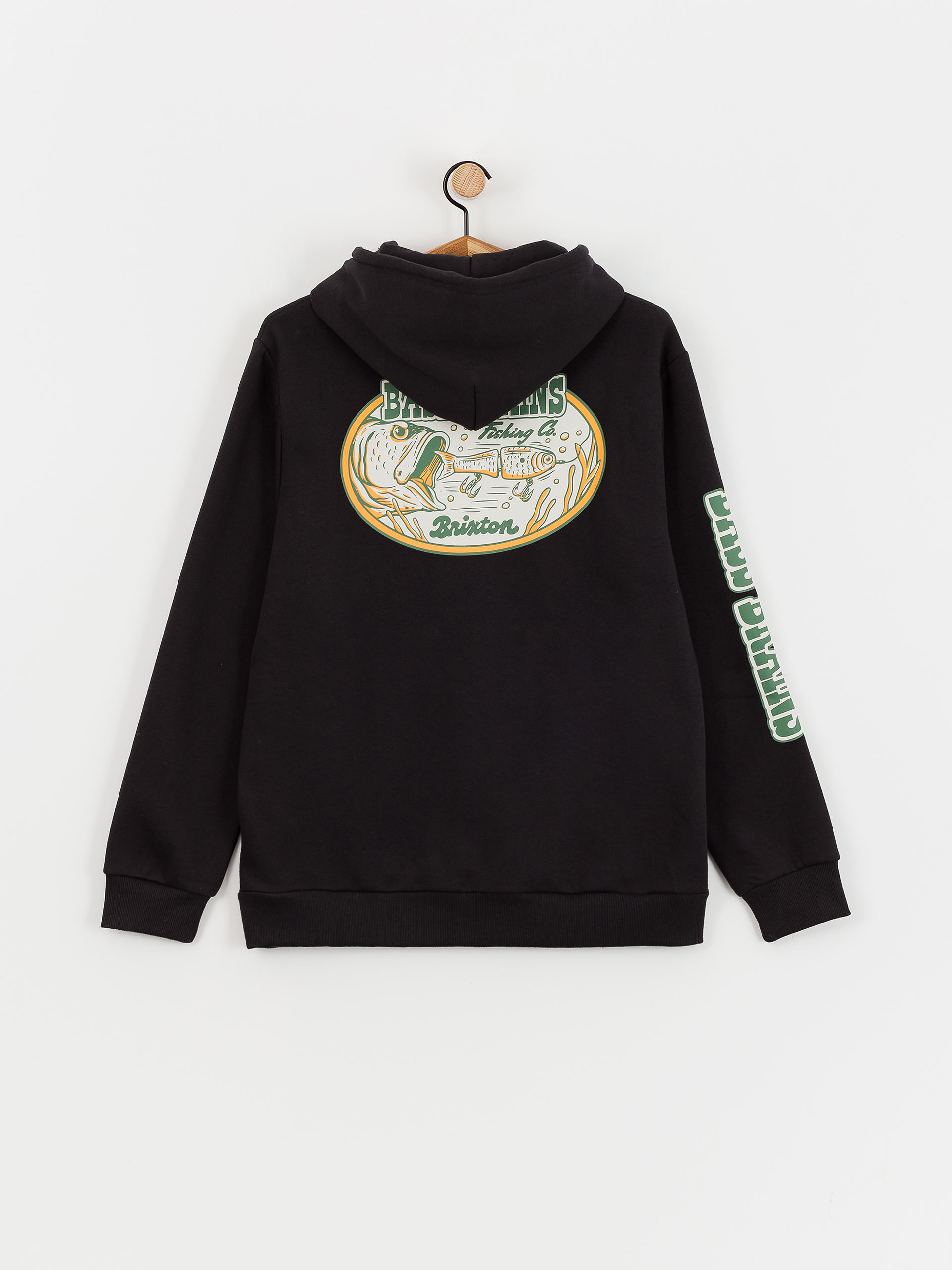 Mikina s kapucňou Brixton Bass Brains Swim HD (black)