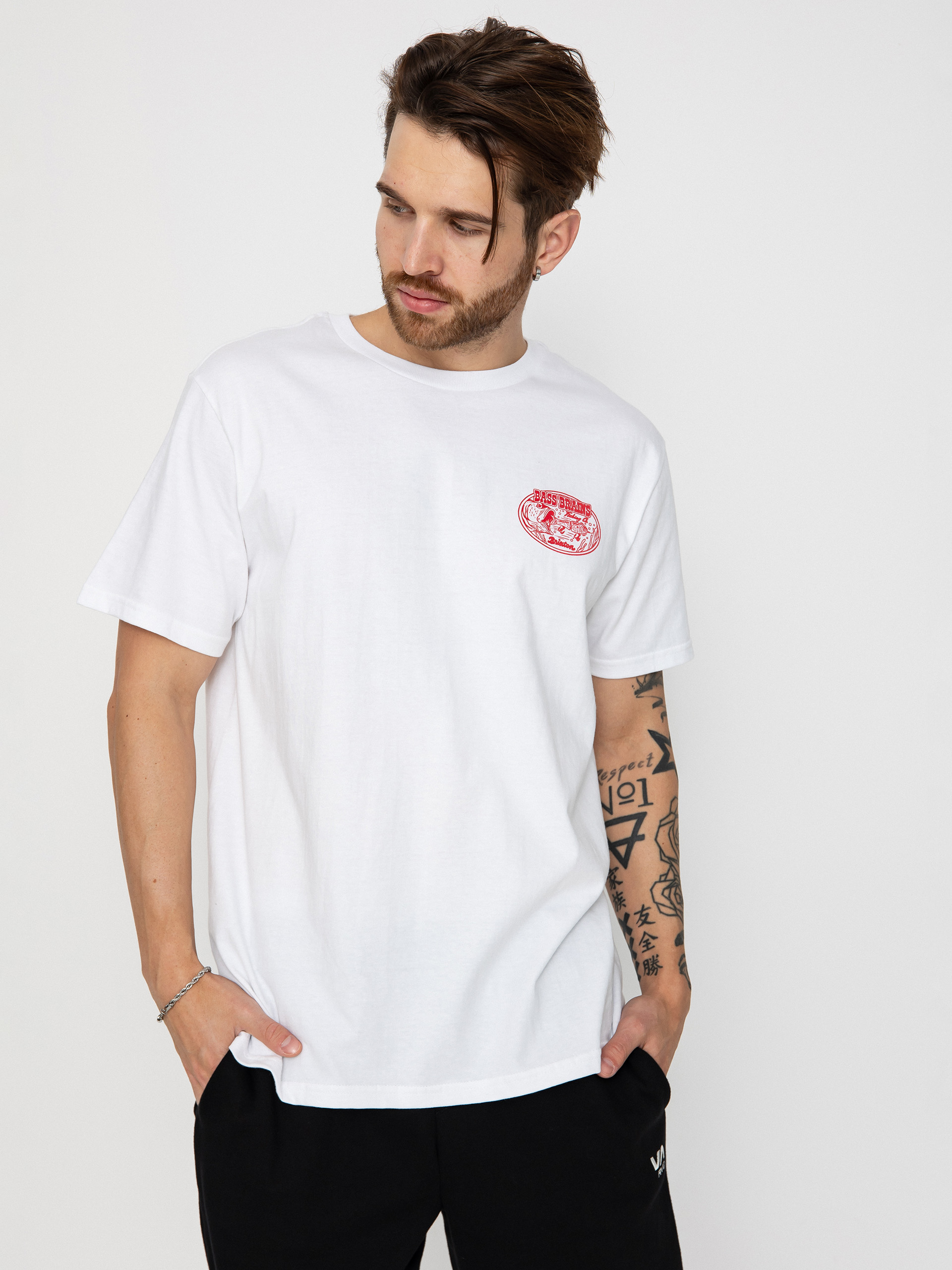 Tričko Brixton Bass Brains Swim Stt (white)