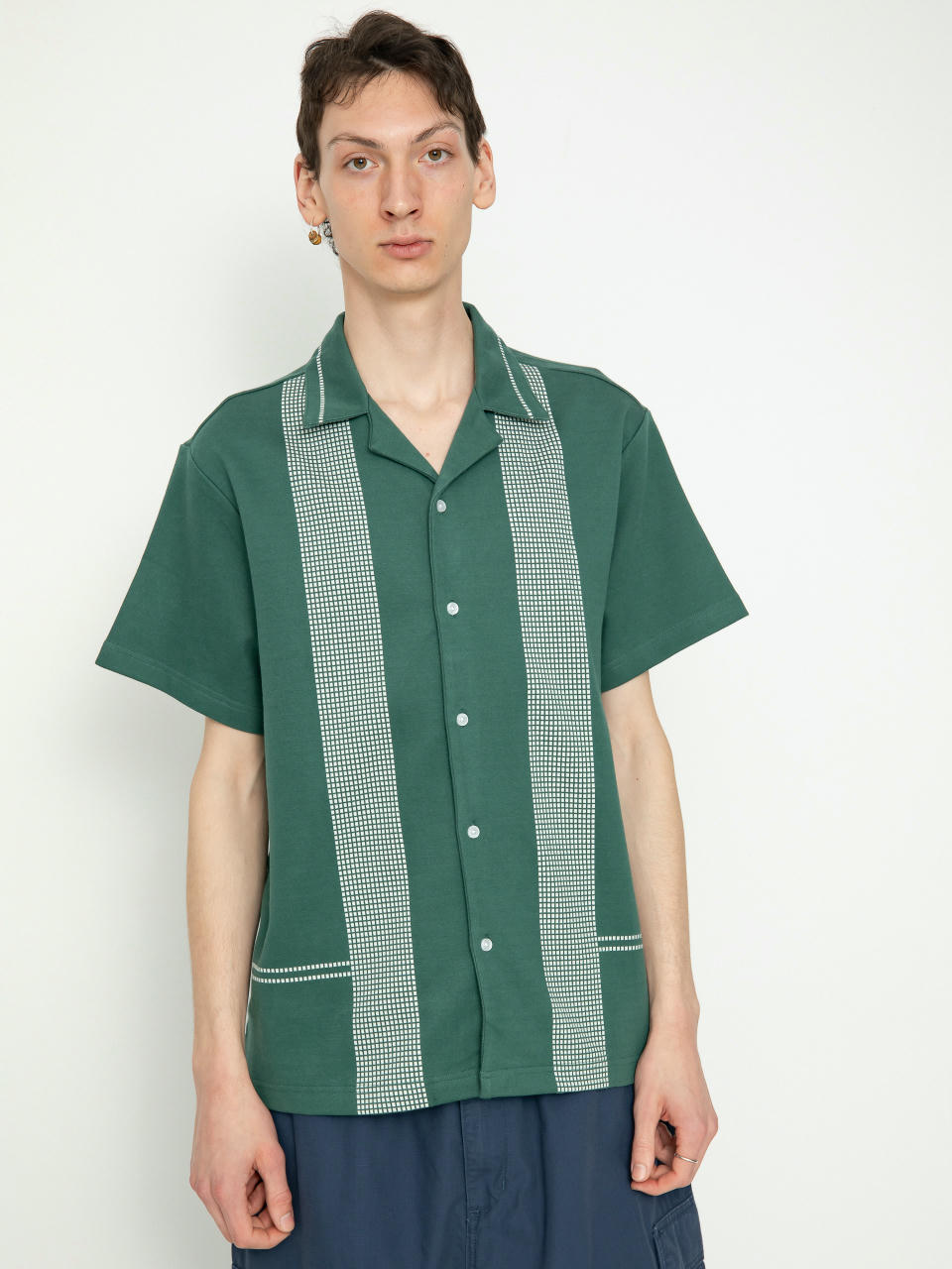 Tričko Brixton Bunker Jacquard (trekking green)