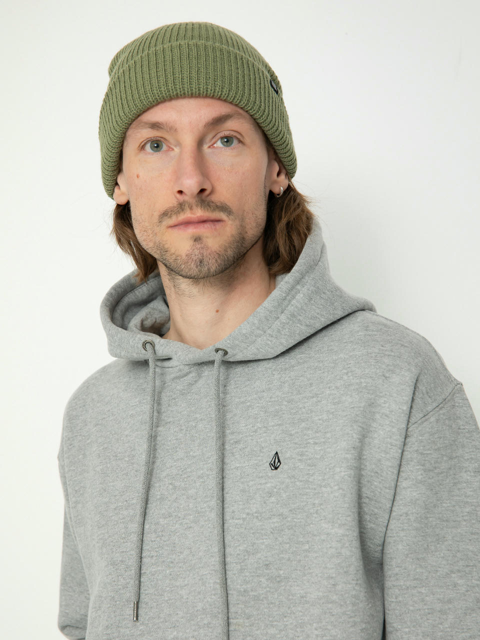 Mikina s kapucňou Volcom Single Stone HD (heather grey)