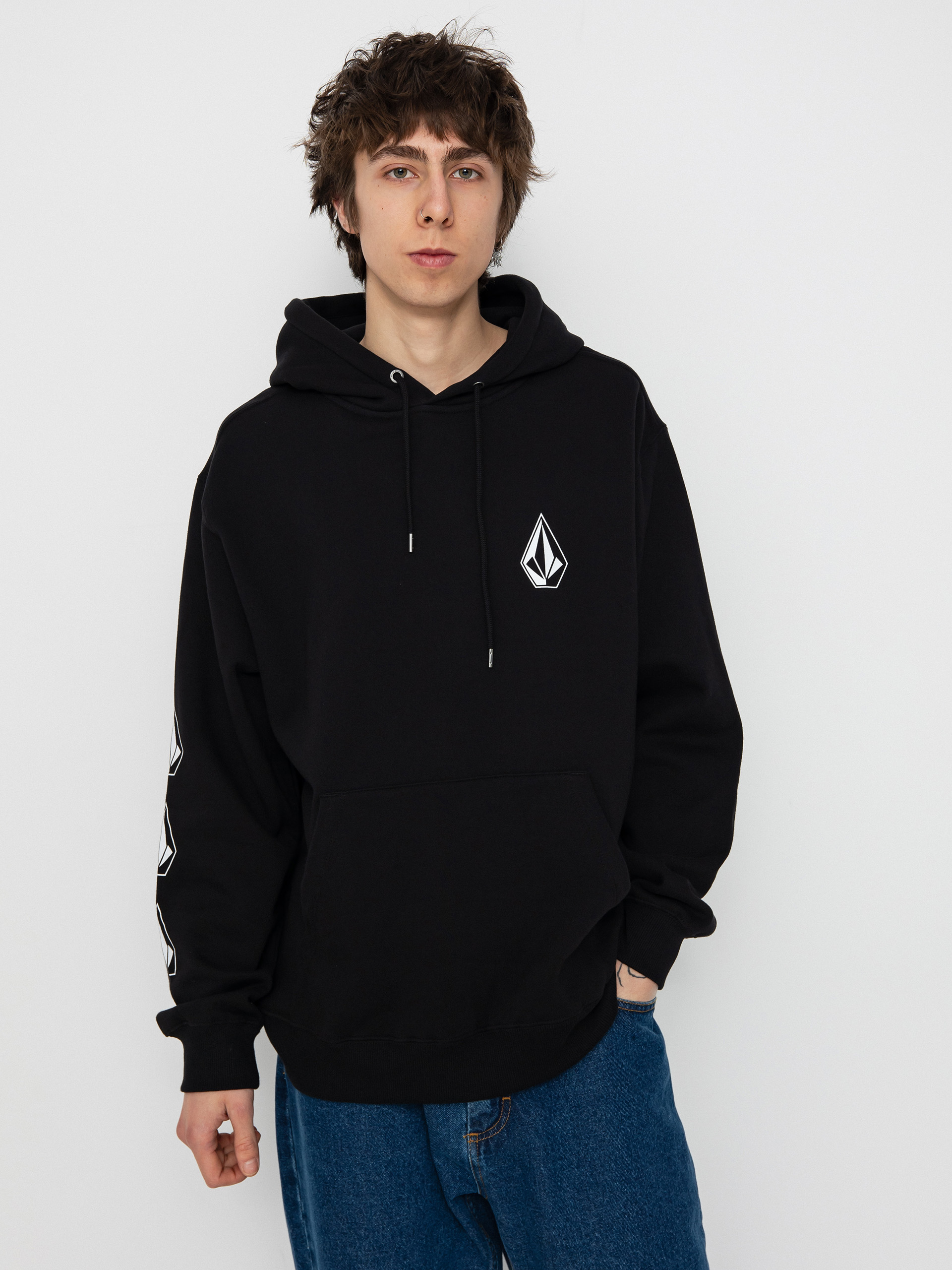 Mikina s kapucňou Volcom Iconic Stone HD (black)