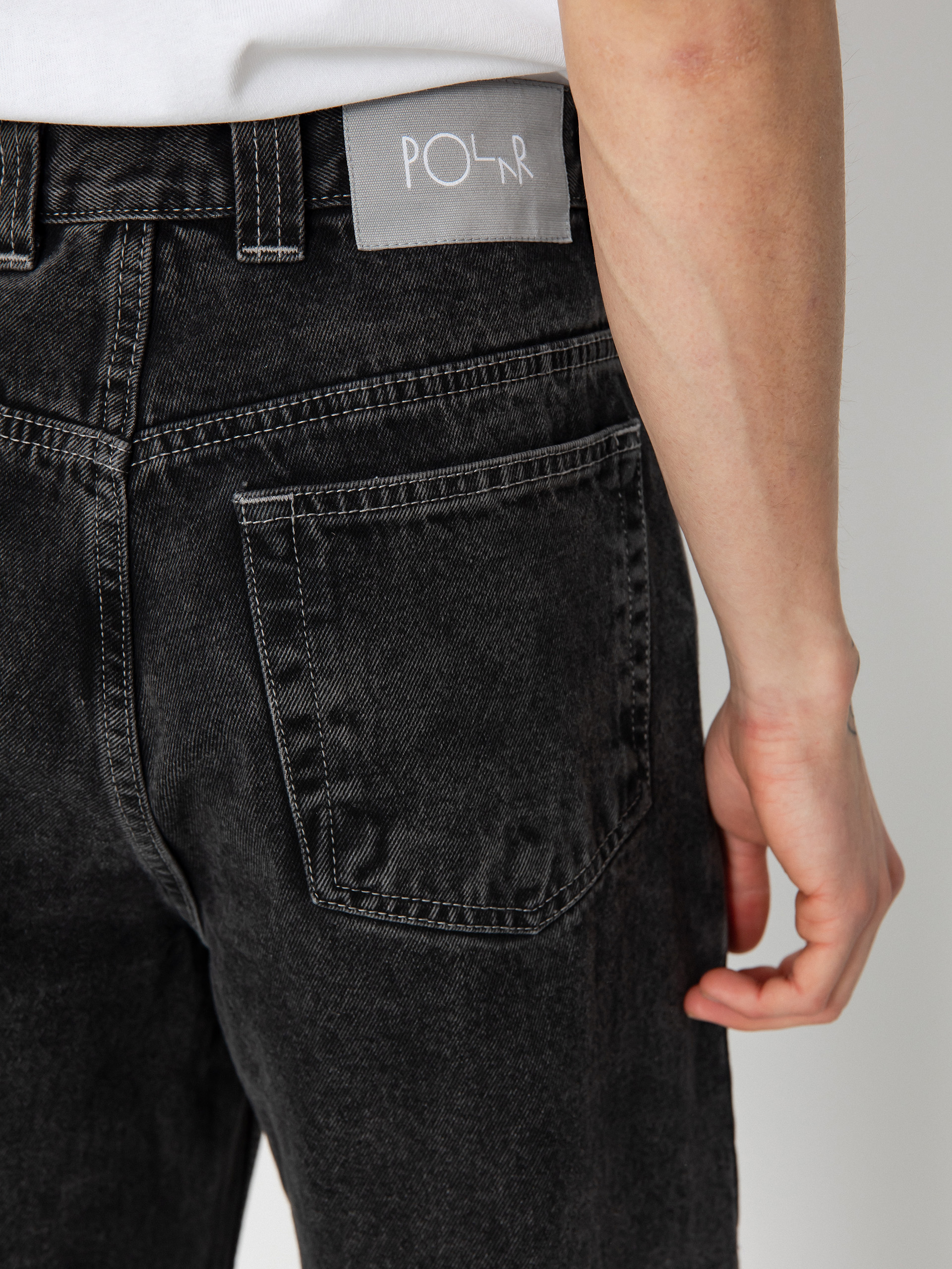 Nohavice Polar Skate 93! Denim (silver black)
