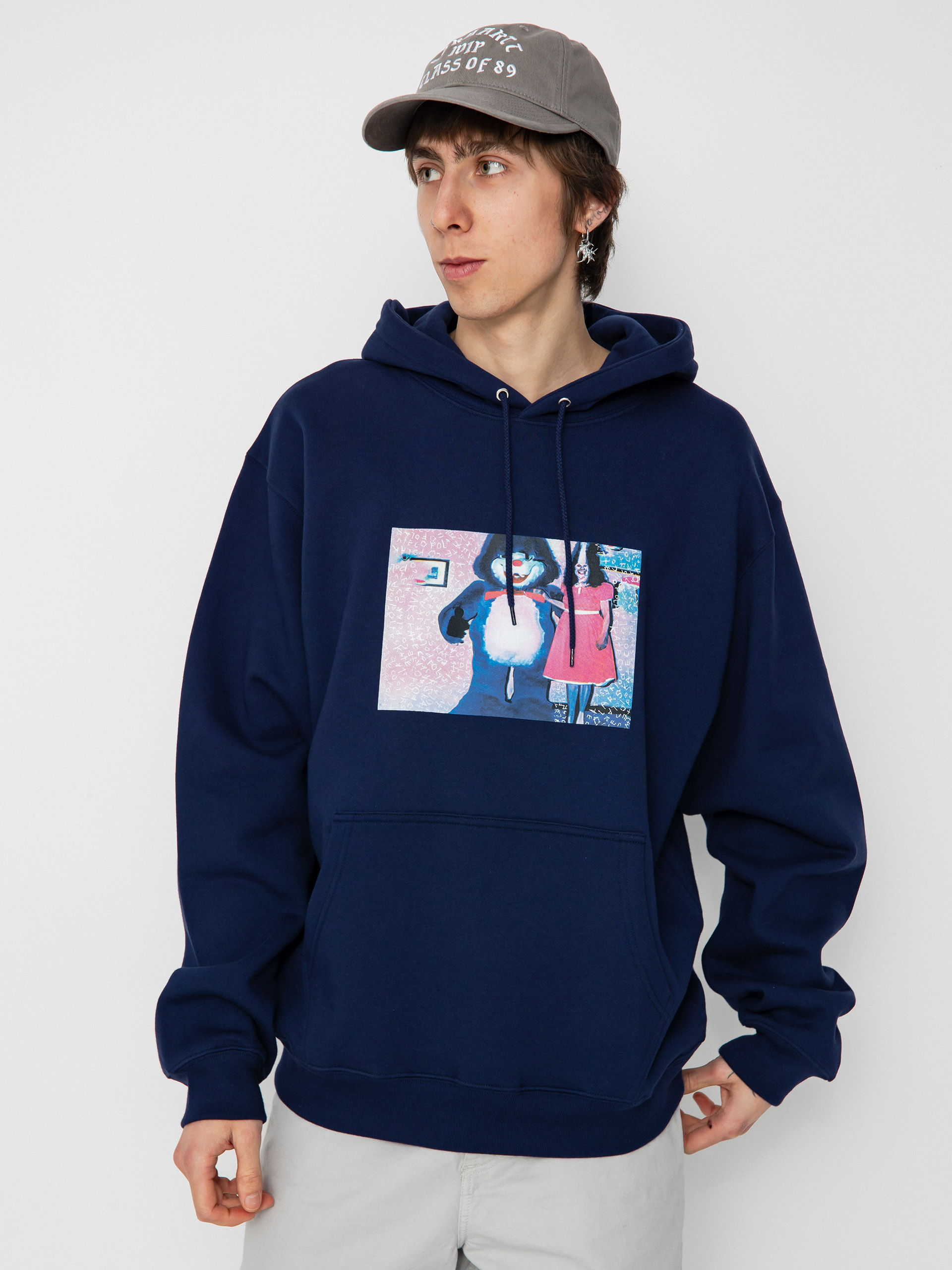 Mikina s kapucňou Polar Skate Dave Hoodie Pink Dress HD (dark blue)