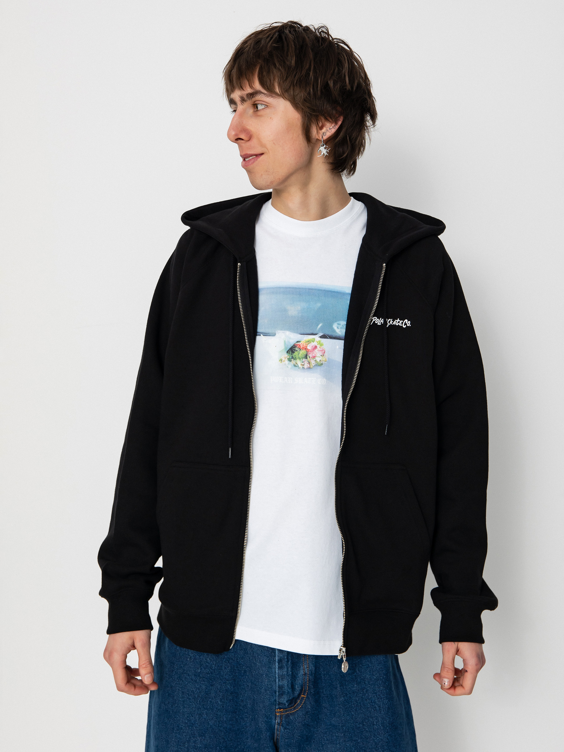 Mikina s kapucňou Polar Skate Default Zip Hoodie 12 Faces ZHD (black)