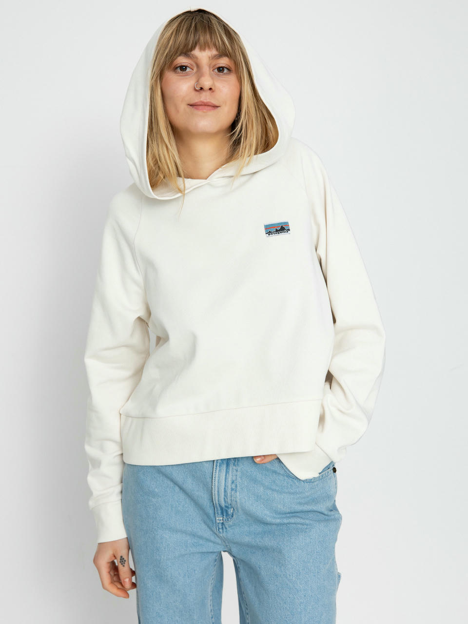 Mikina s kapucňou Patagonia Regenerative Organic Certified Cotton Essential HD Wmn (wool white)