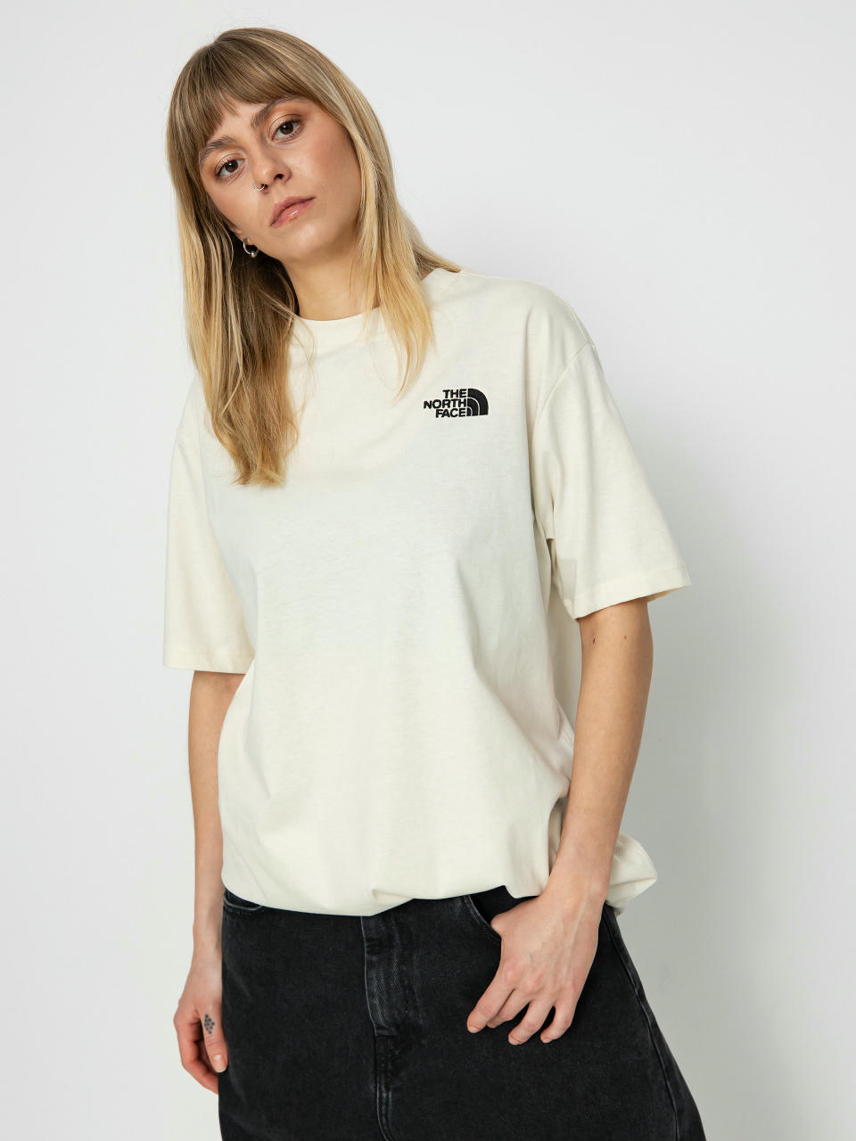 Tričko The North Face Essential Oversize Wmn (white dune)