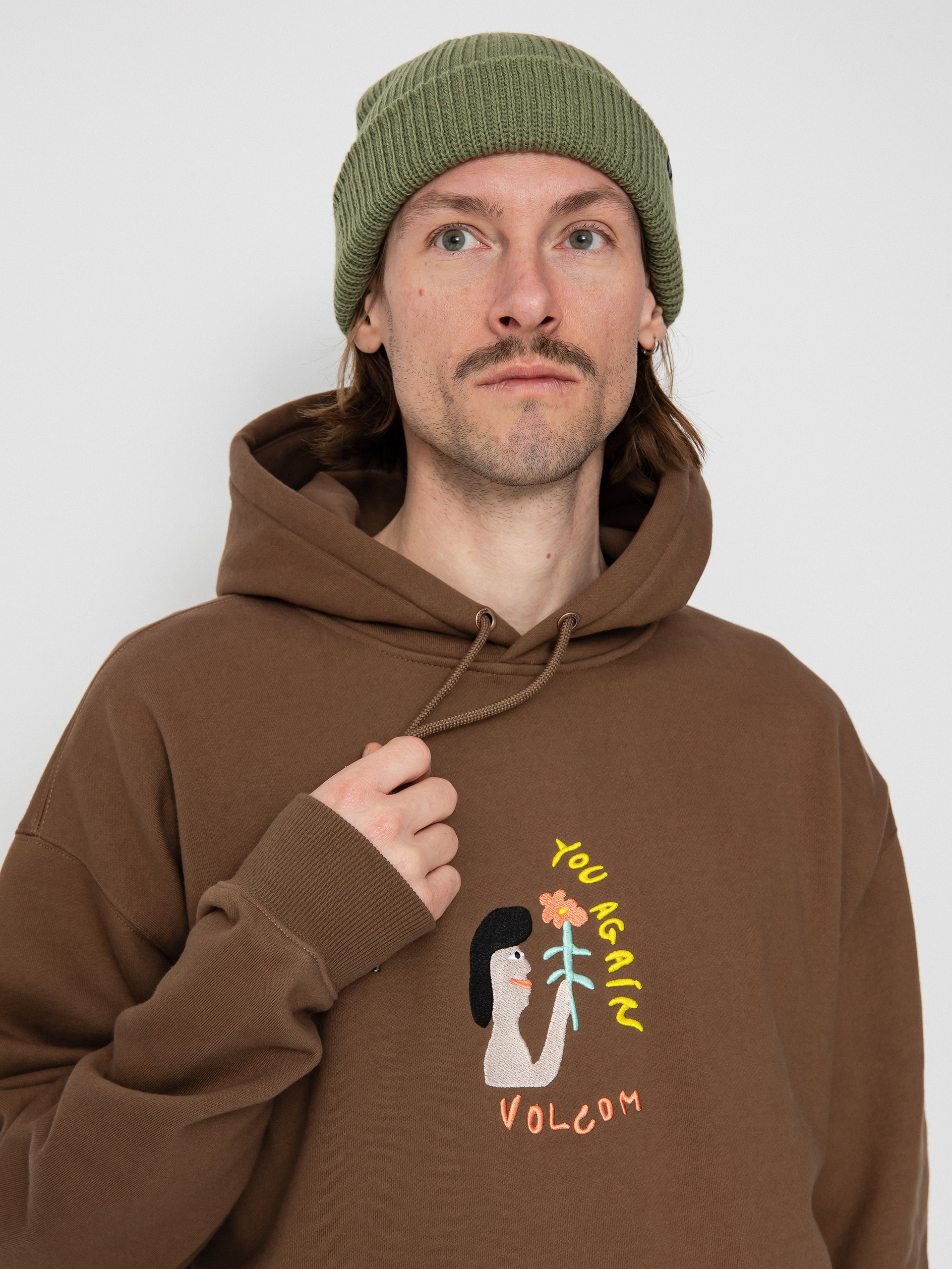 Mikina s kapucňou Volcom Fa Arthur Longo 1 HD (dark earth)