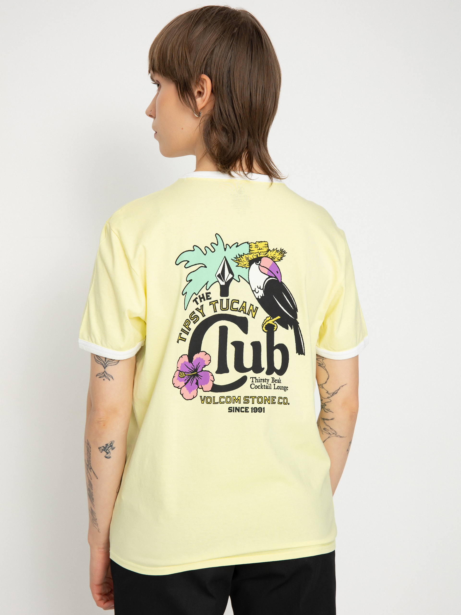 Tričko Volcom Truly Ringer Wmn (aura yellow)