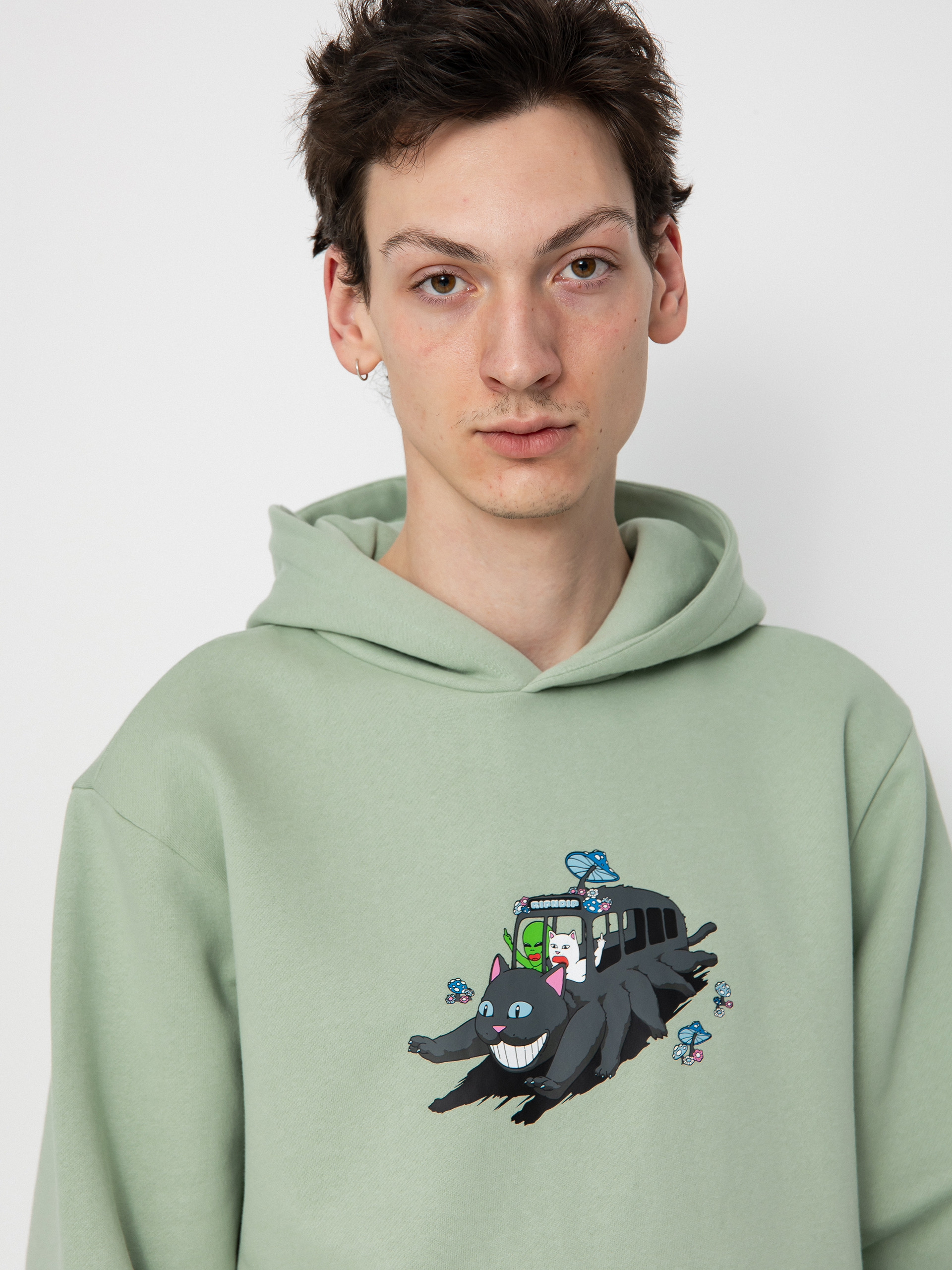 Mikina s kapucňou RipNDip Adventure Bus HD (sage)