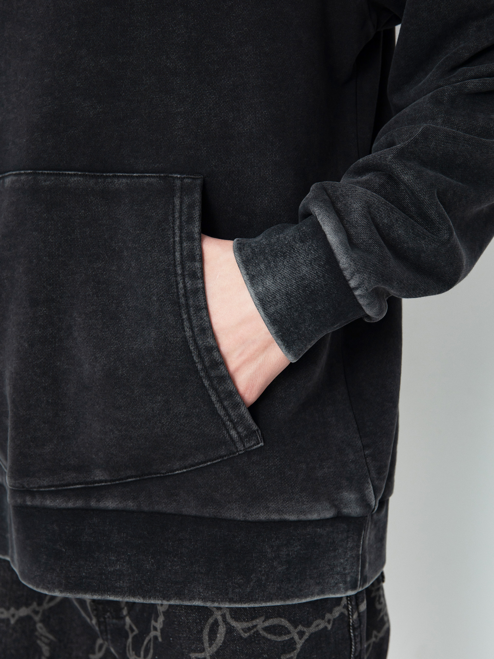 Mikina s kapucňou RipNDip Fan Fave HD (black wash)