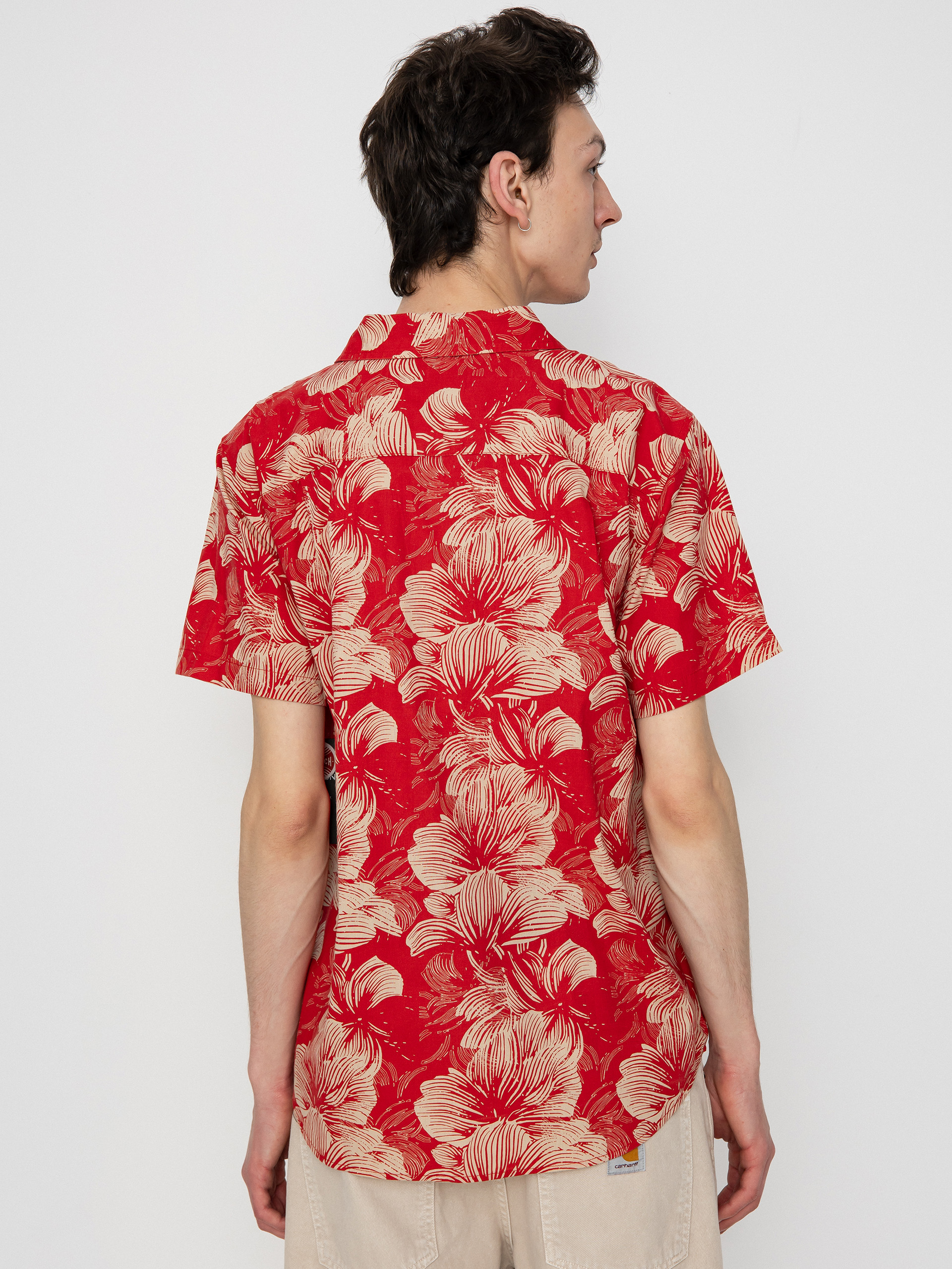Košeľa Brixton Charter Print (casa red/oatmilk floral)