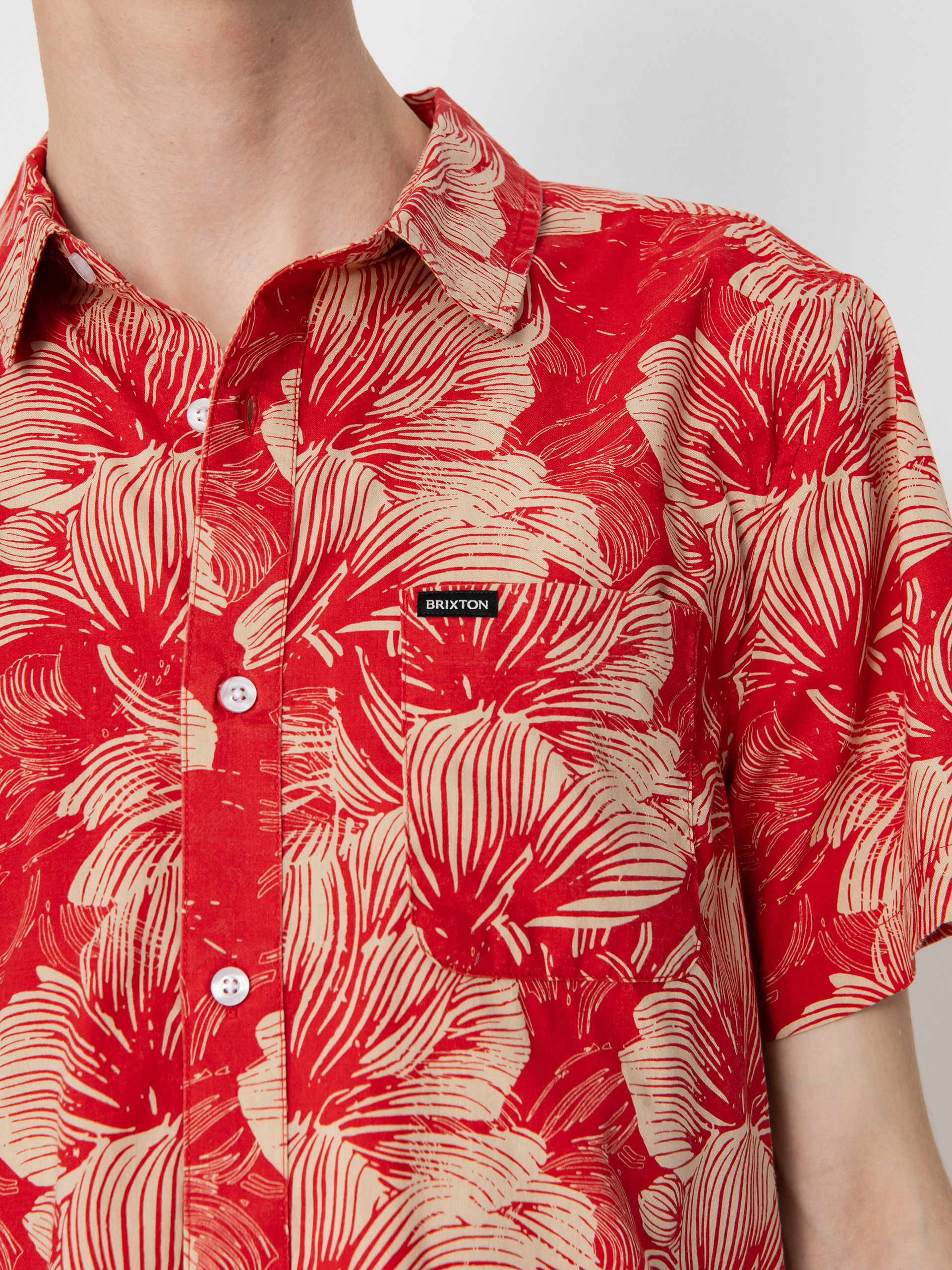Košeľa Brixton Charter Print (casa red/oatmilk floral)