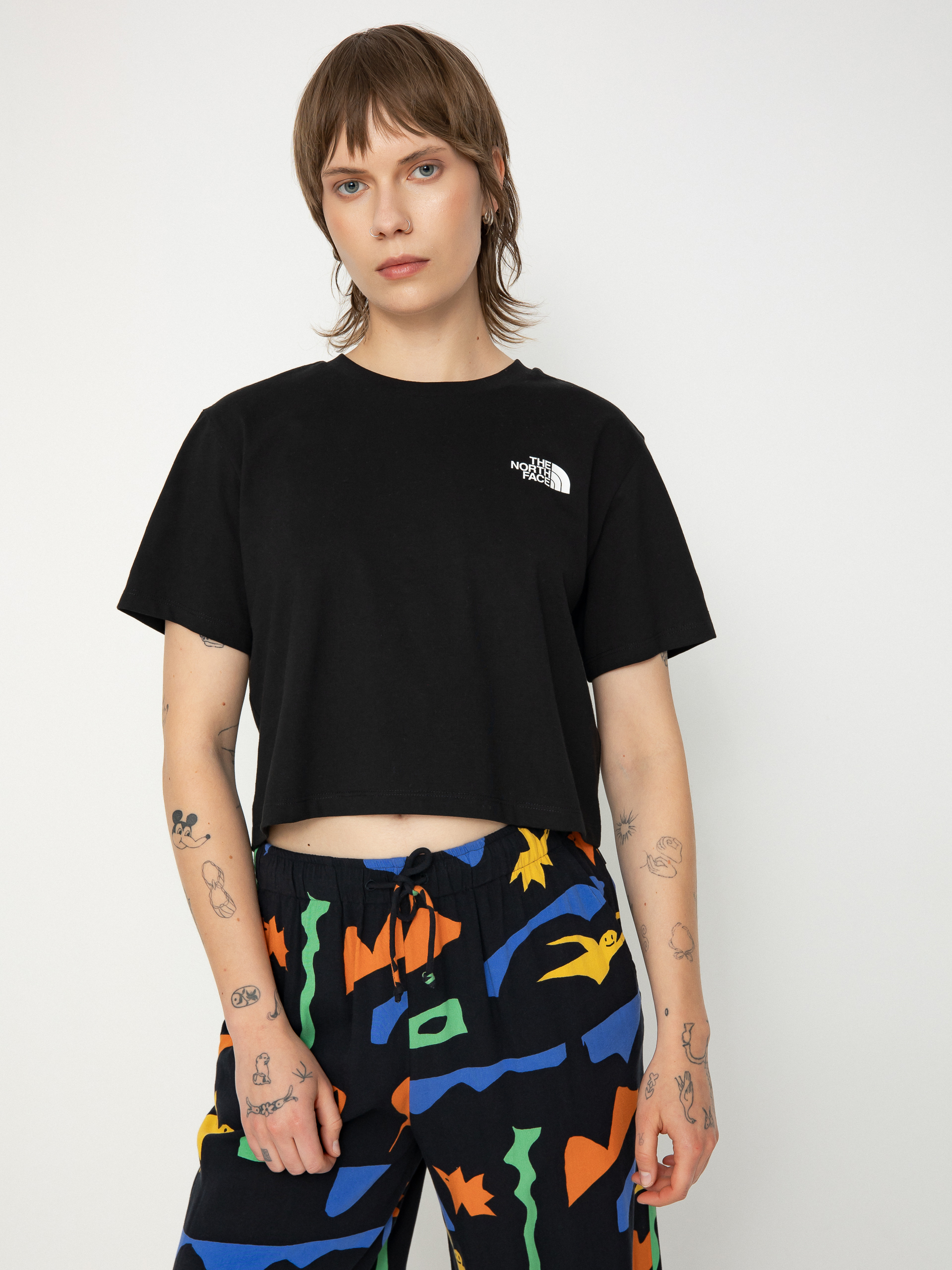 Tričko The North Face Simple Dome Cropped Slim Wmn (tnf black)