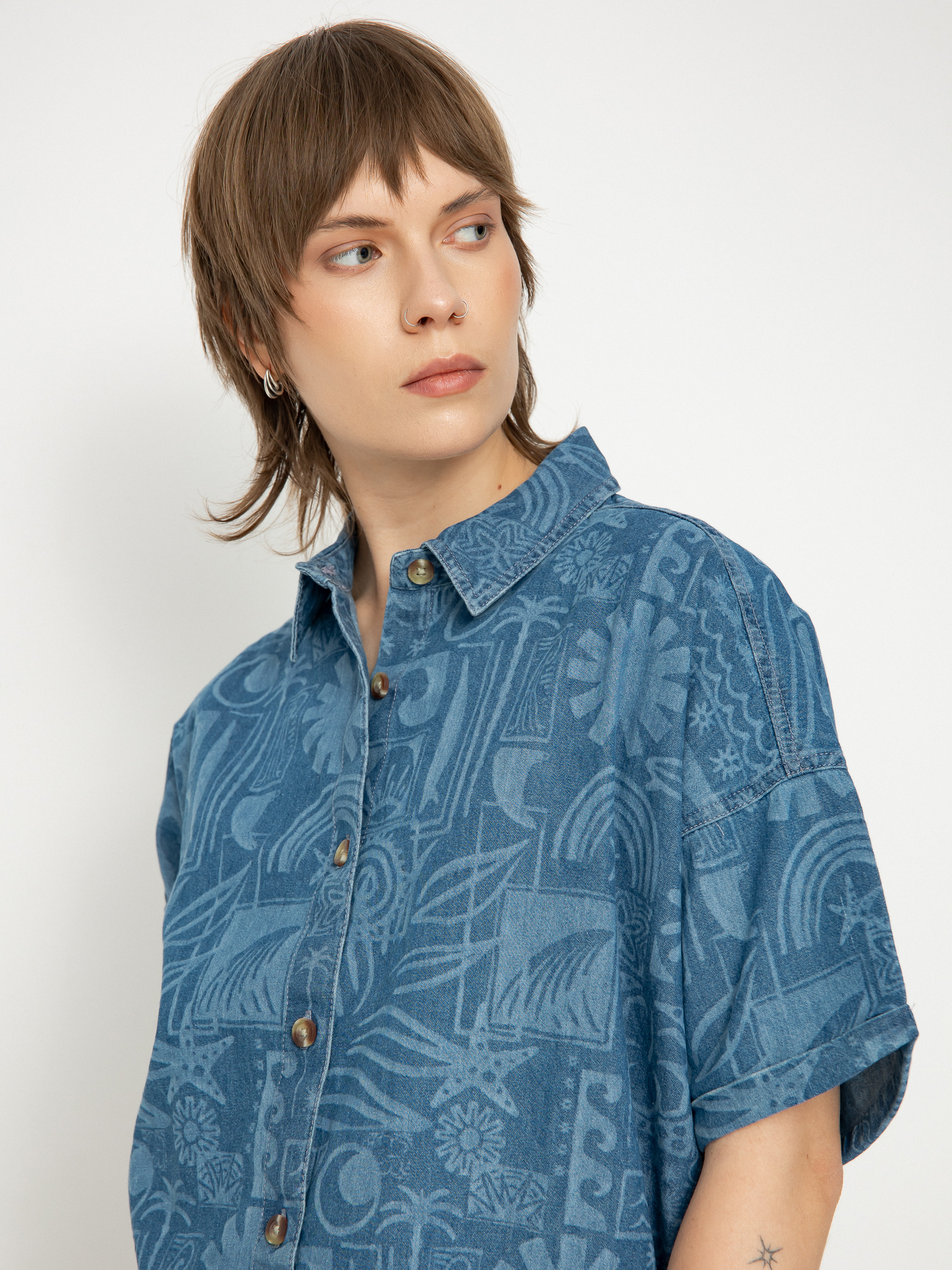 Košeľa Roxy Beach Nostalgia Denim Wmn (medium blue)