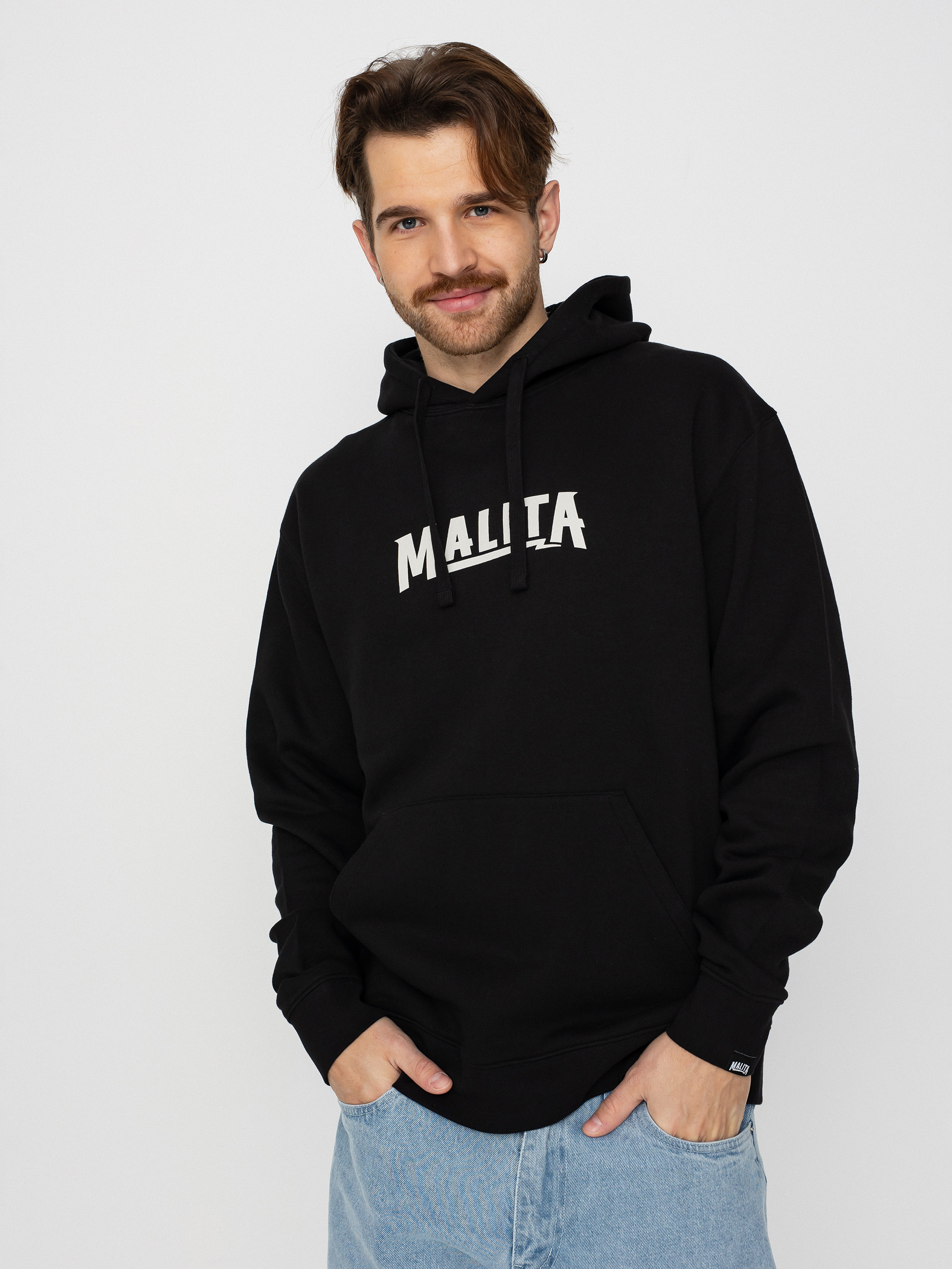 Mikina s kapucňou Malita Logo Thunder (black)