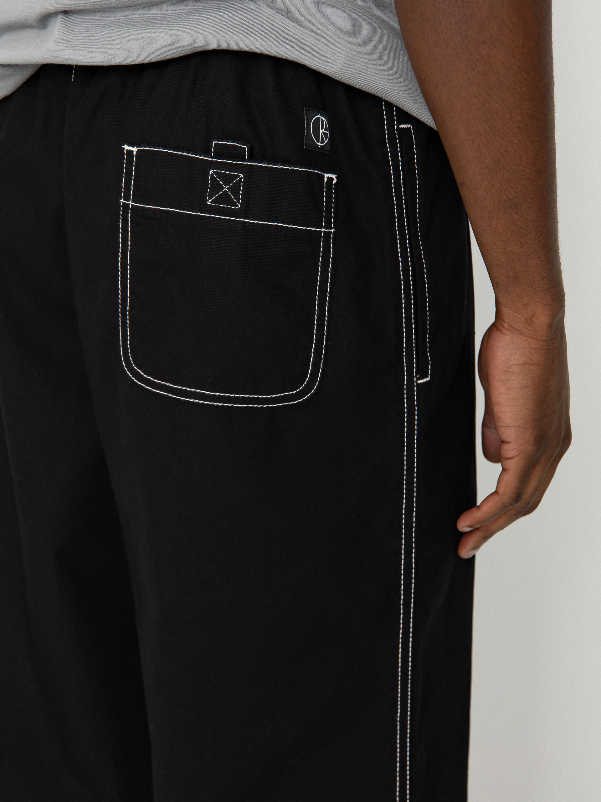 Nohavice Polar Skate Surf Pants Contrast (black/white)