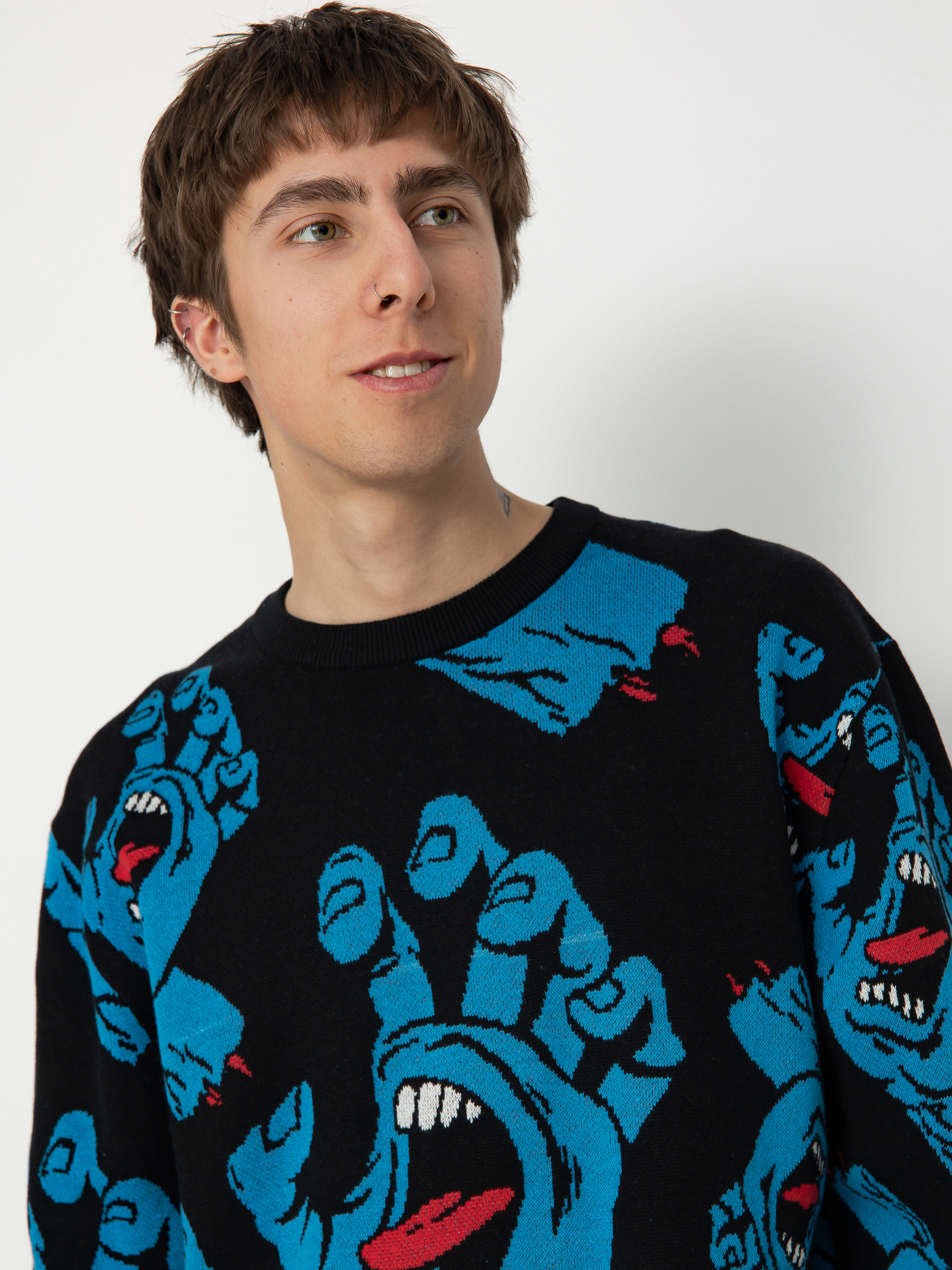 Mikina Santa Cruz Hands All Over Knit (black)