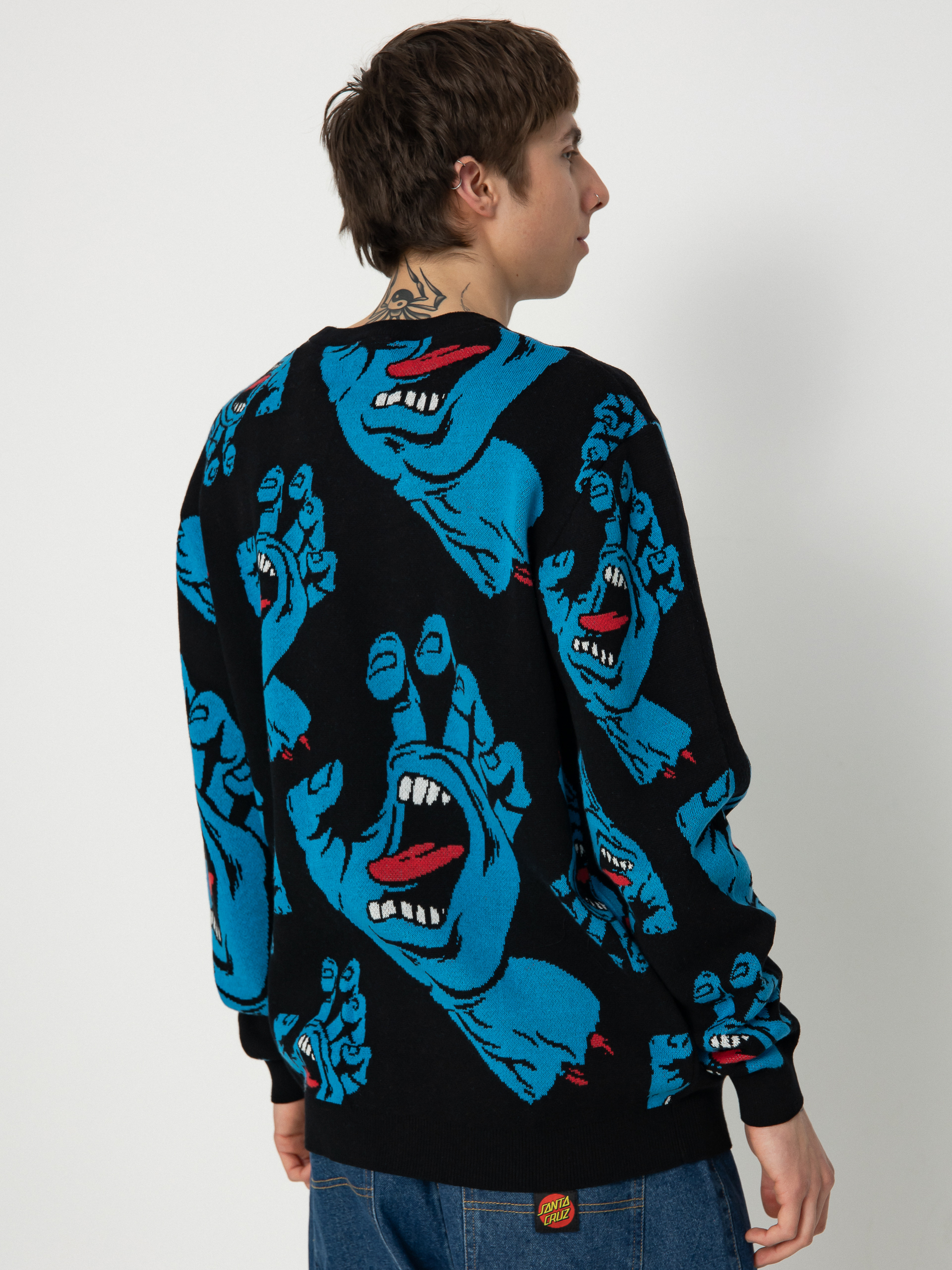 Mikina Santa Cruz Hands All Over Knit (black)