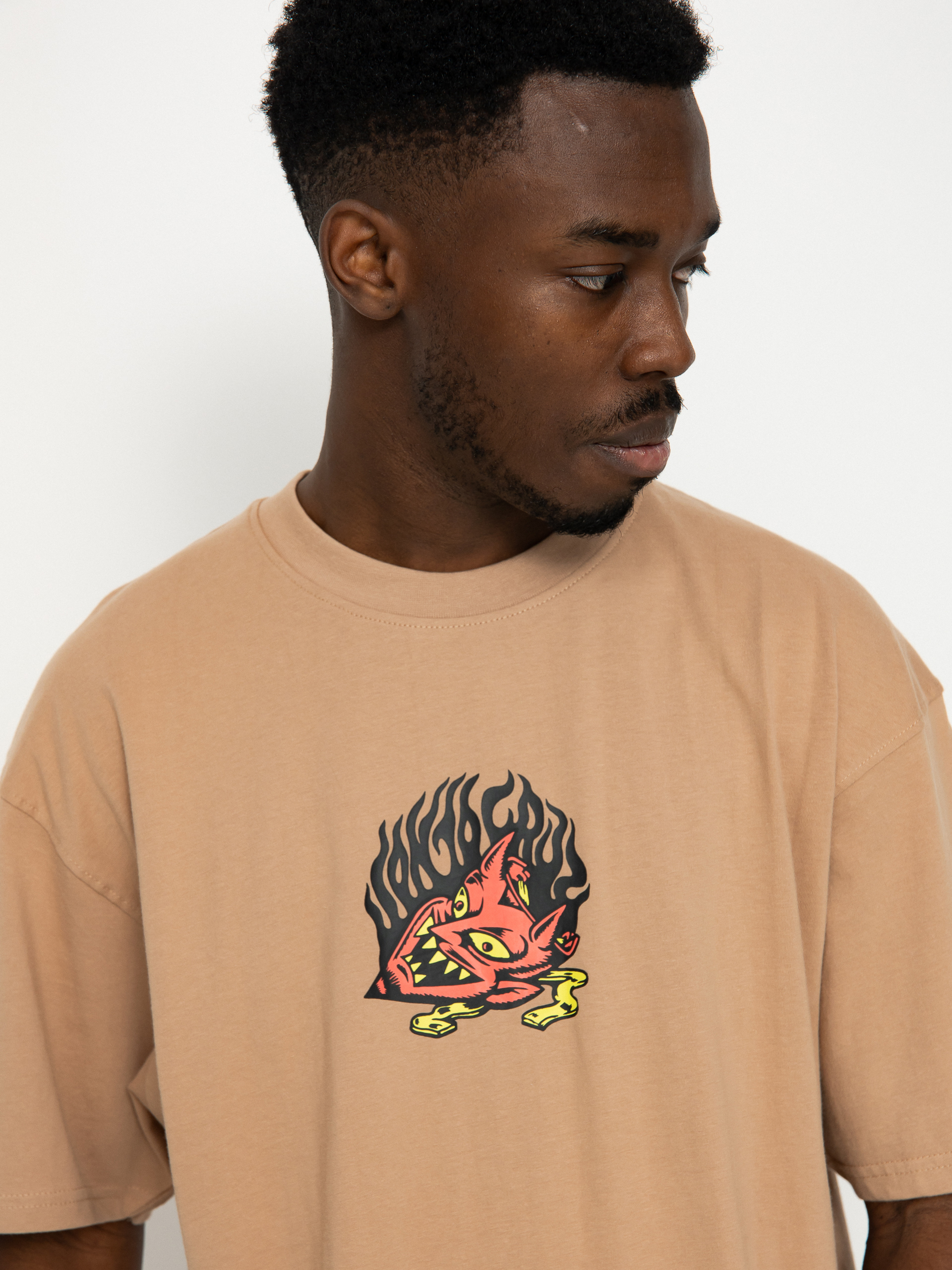 Tričko Santa Cruz Delfino Devil Mask Front (taupe)