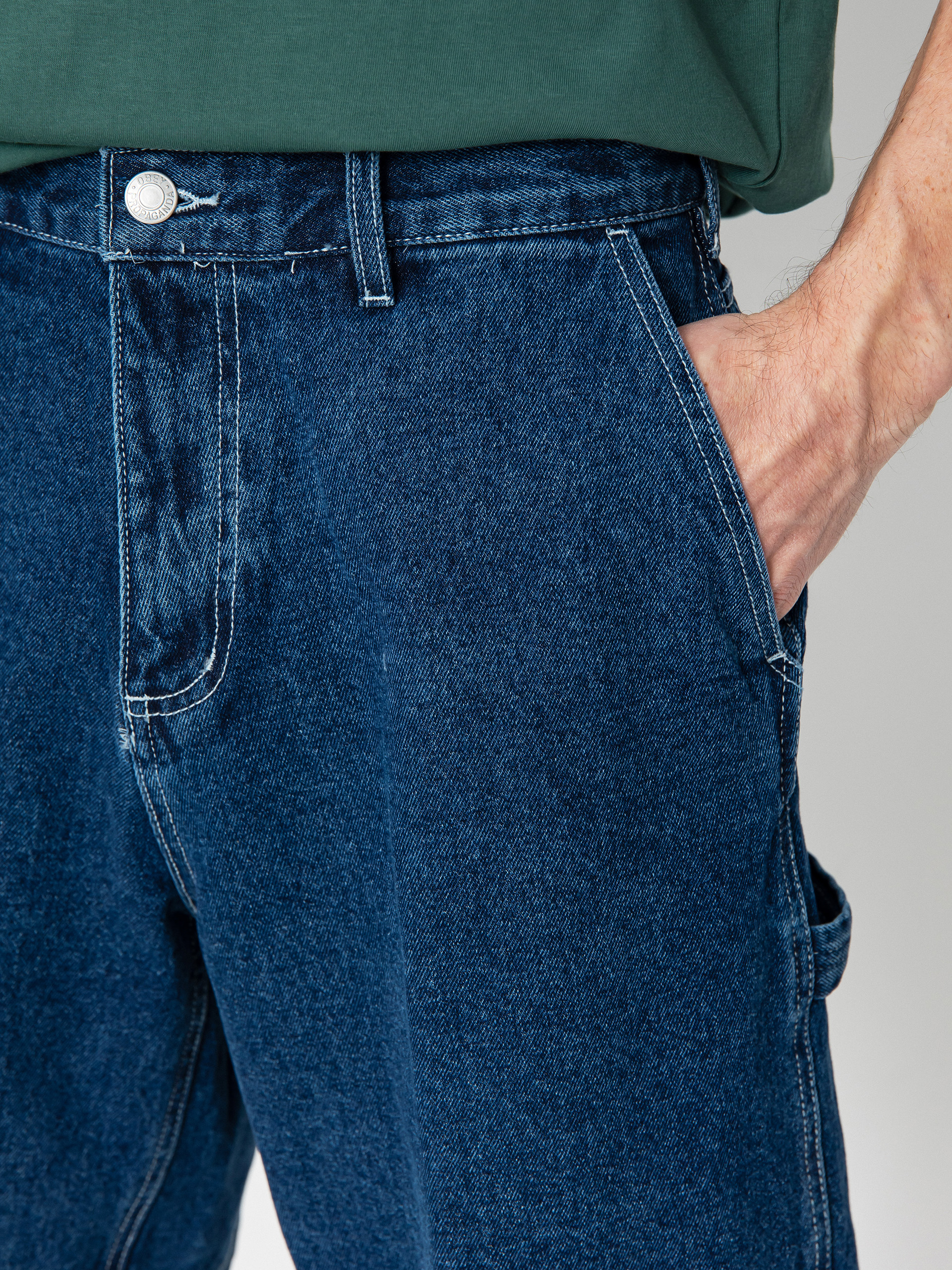 Kraťasy OBEY Bigwig Denim Carpenter (stone wash indigo)