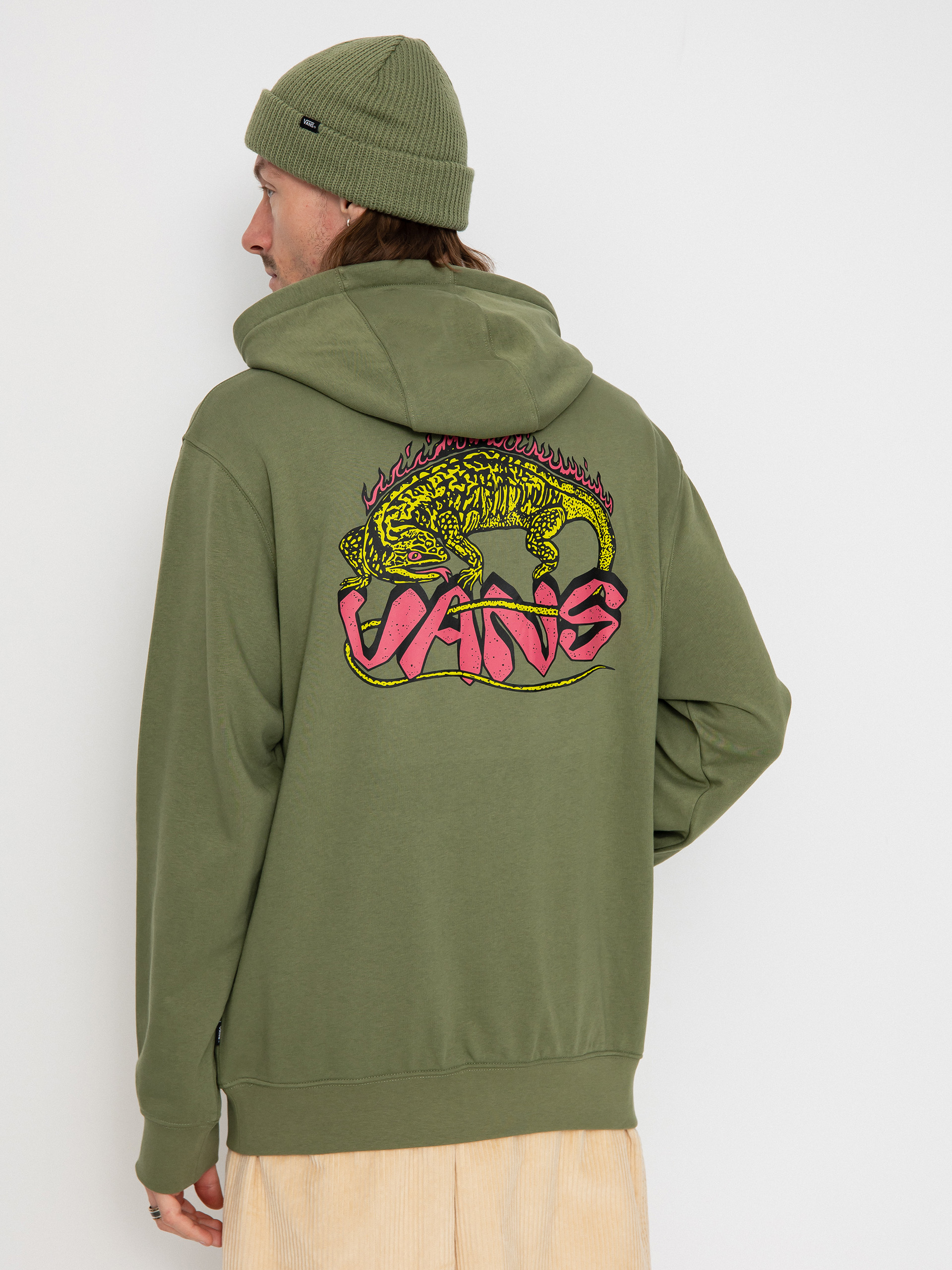 Mikina s kapucňou Vans Fiery Friend HD (olivine)