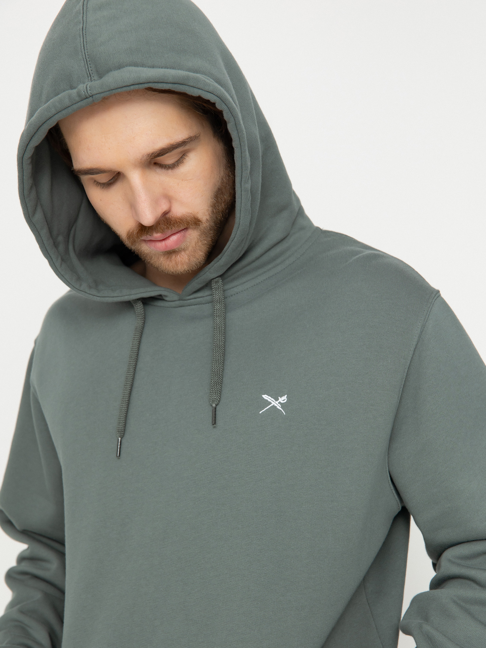 Mikina s kapucňou Iriedaily Mini Flag 2 HD (jungle green)