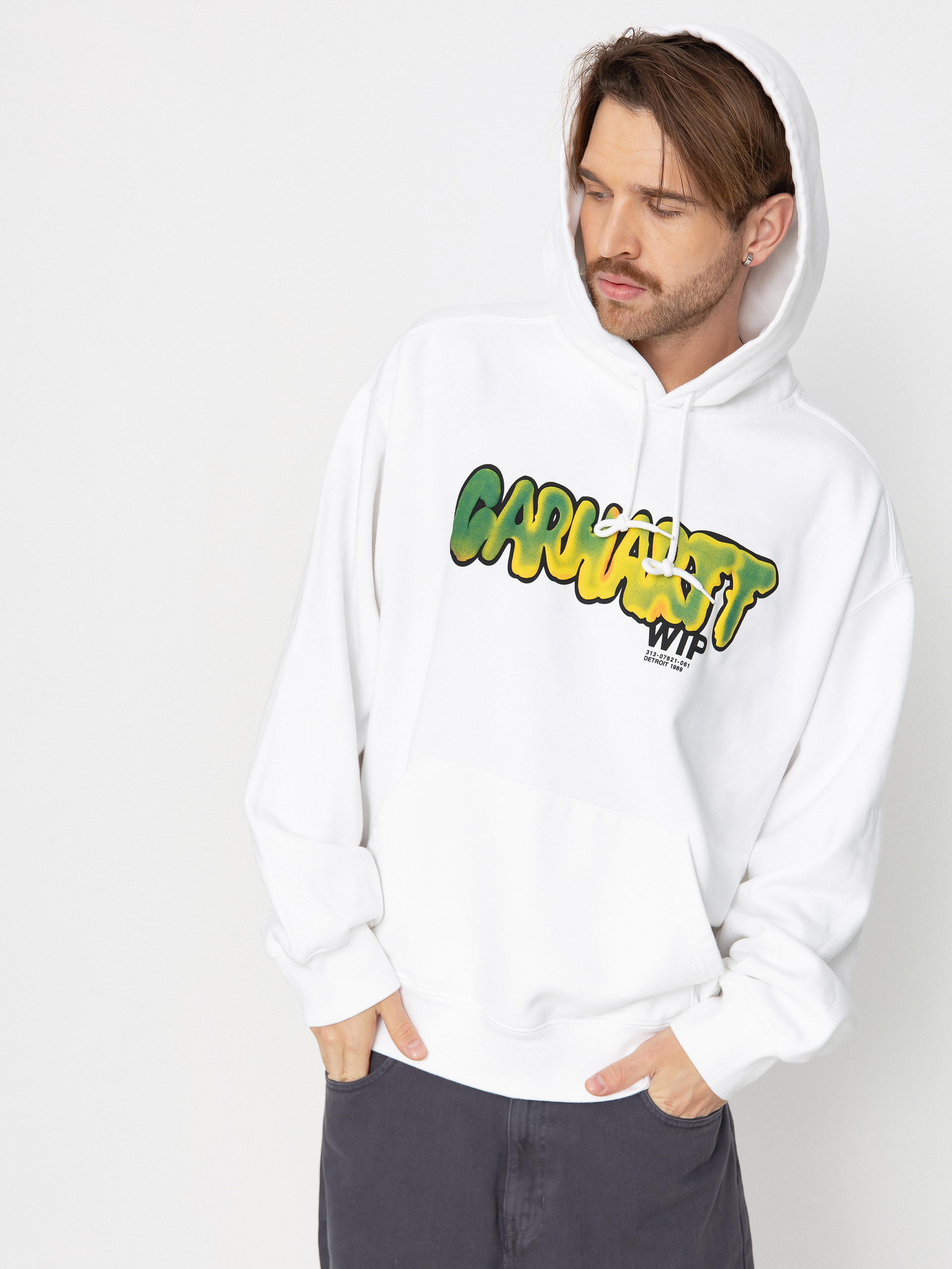 Mikina s kapucňou Carhartt WIP Drip HD (white)