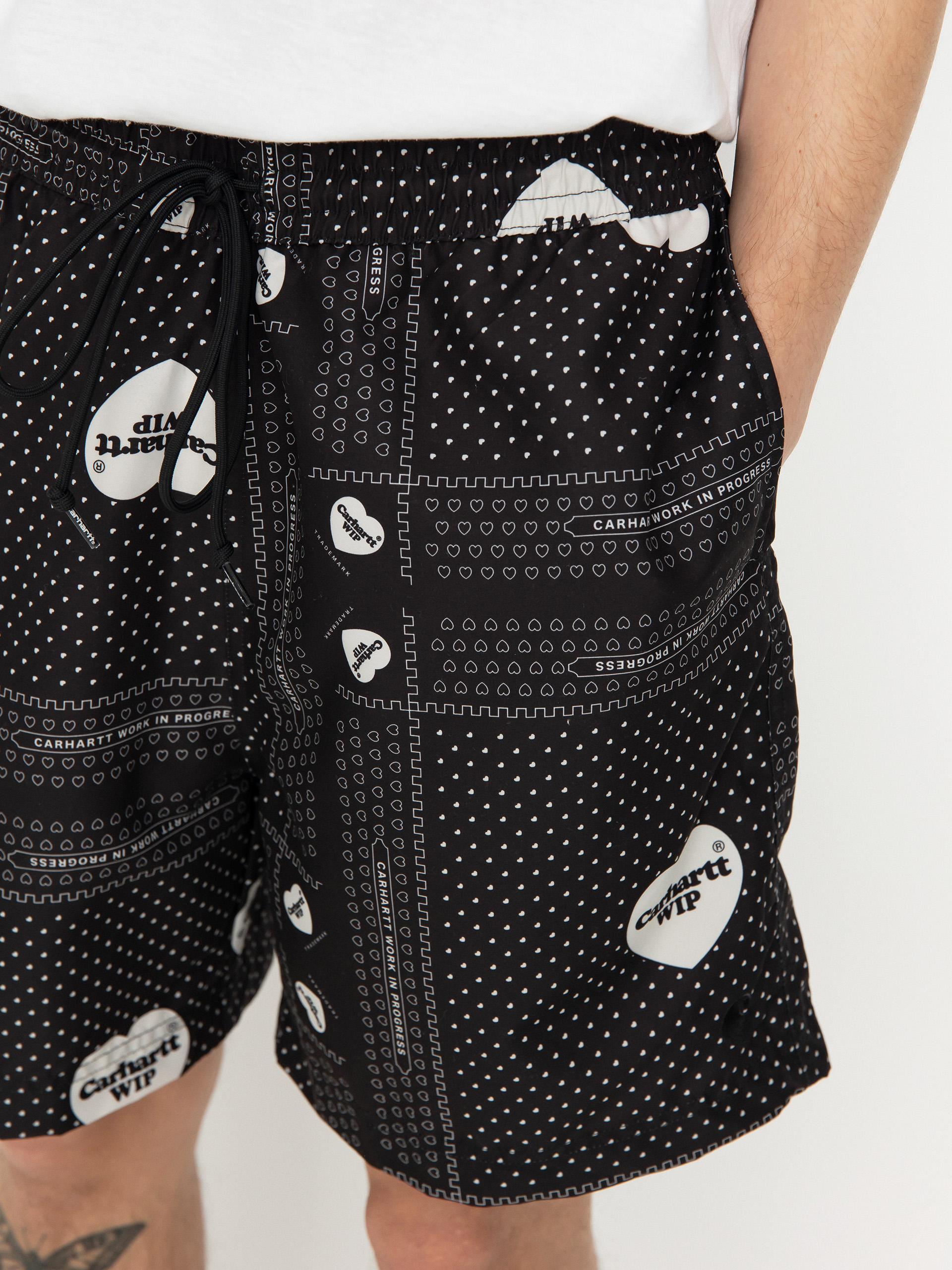 Kraťasy Carhartt WIP Slater Swim (heart bandana print/black)
