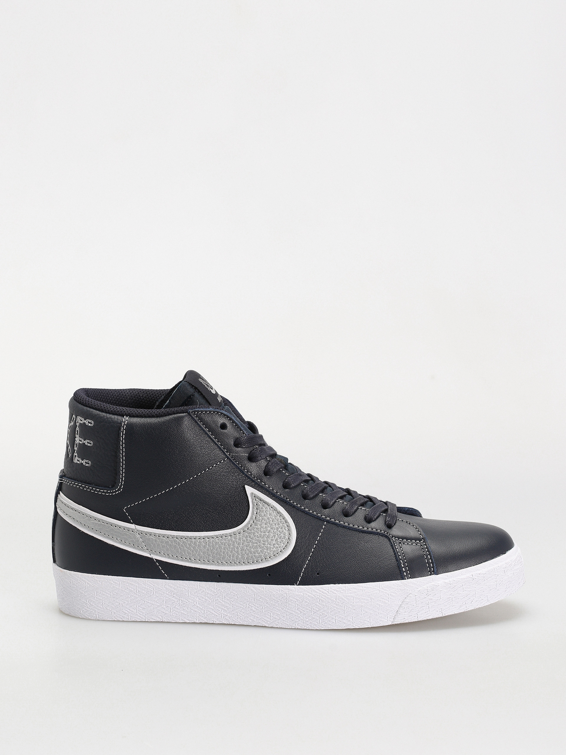 Topánky Nike SB Zoom Blazer Mid Mason Silva QS (dark obsidian/metallic silver white)