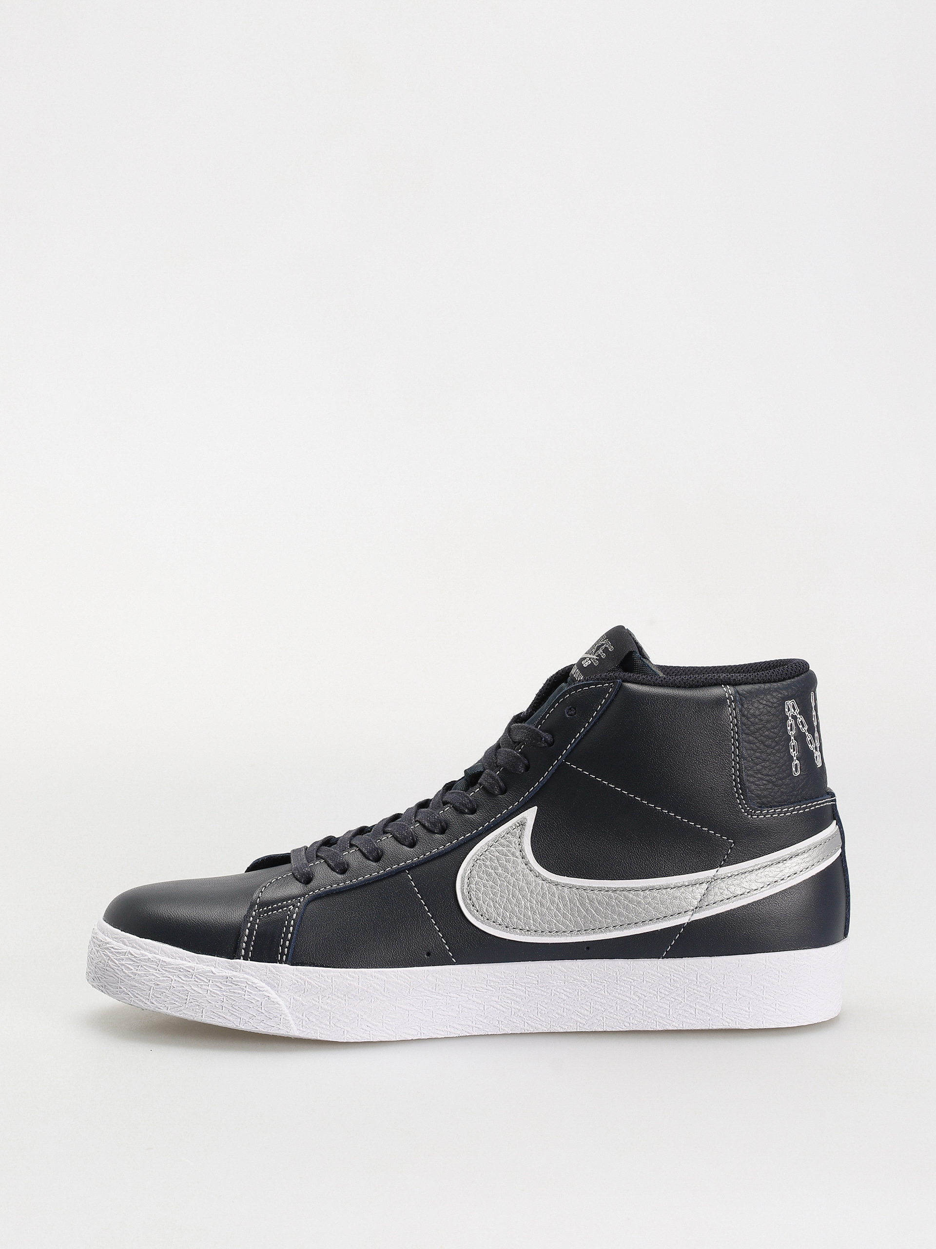 Topánky Nike SB Zoom Blazer Mid Mason Silva QS (dark obsidian/metallic silver white)