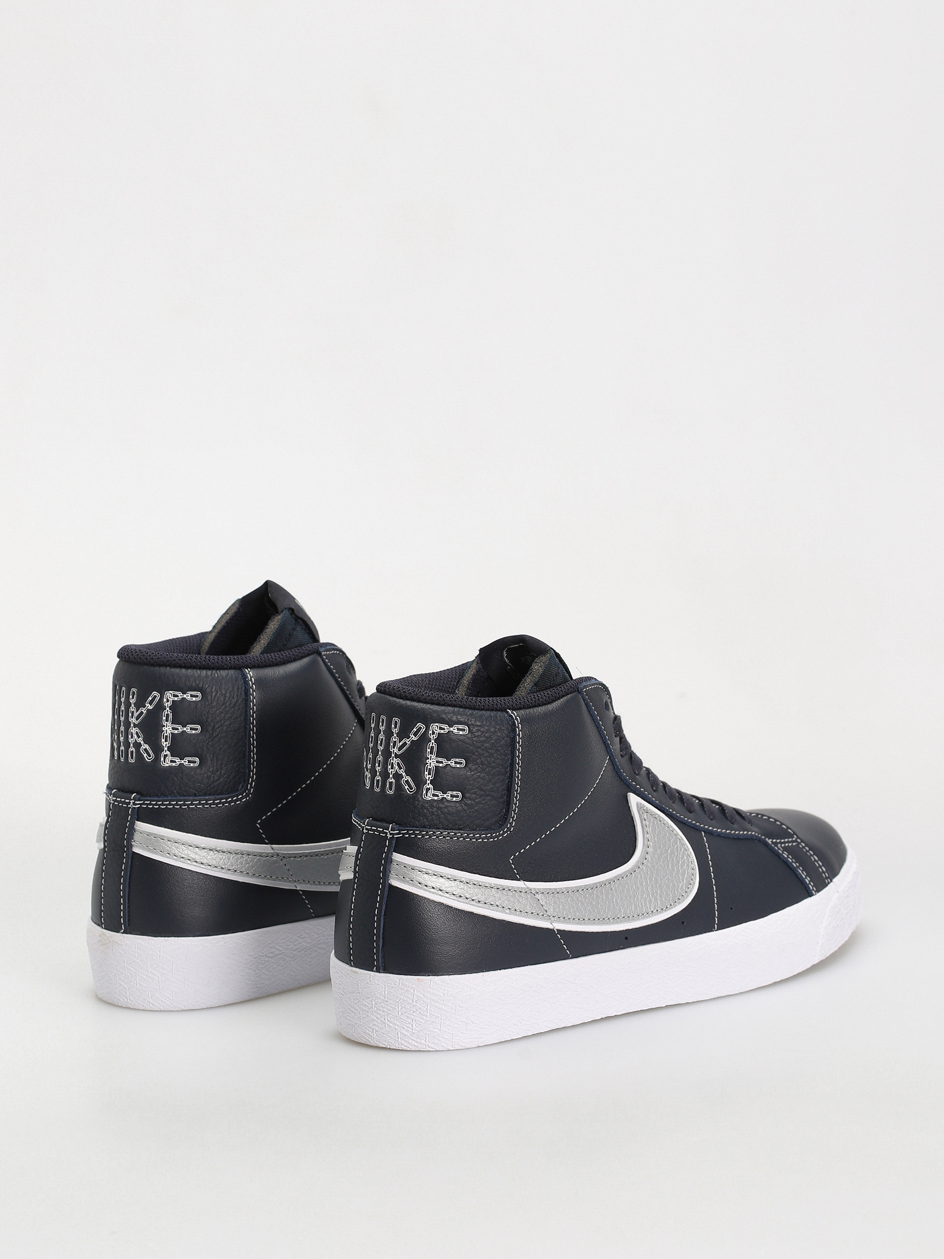 Topánky Nike SB Zoom Blazer Mid Mason Silva QS (dark obsidian/metallic silver white)
