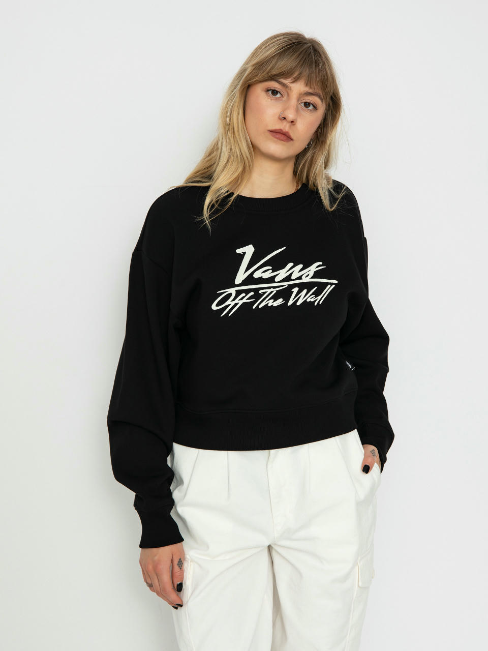 Mikina Vans Go Anyplace Crop Crew Wmn (black)