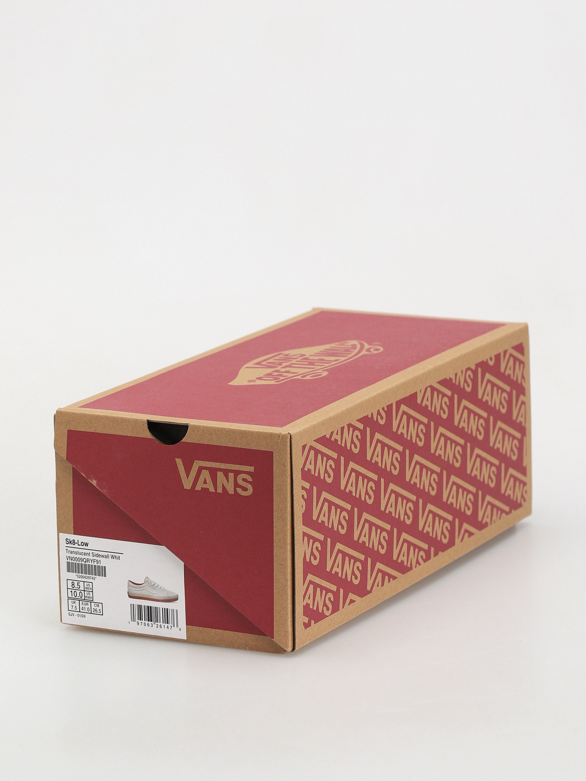 Topánky Vans Sk8 Low (translucent sidewall white/red)