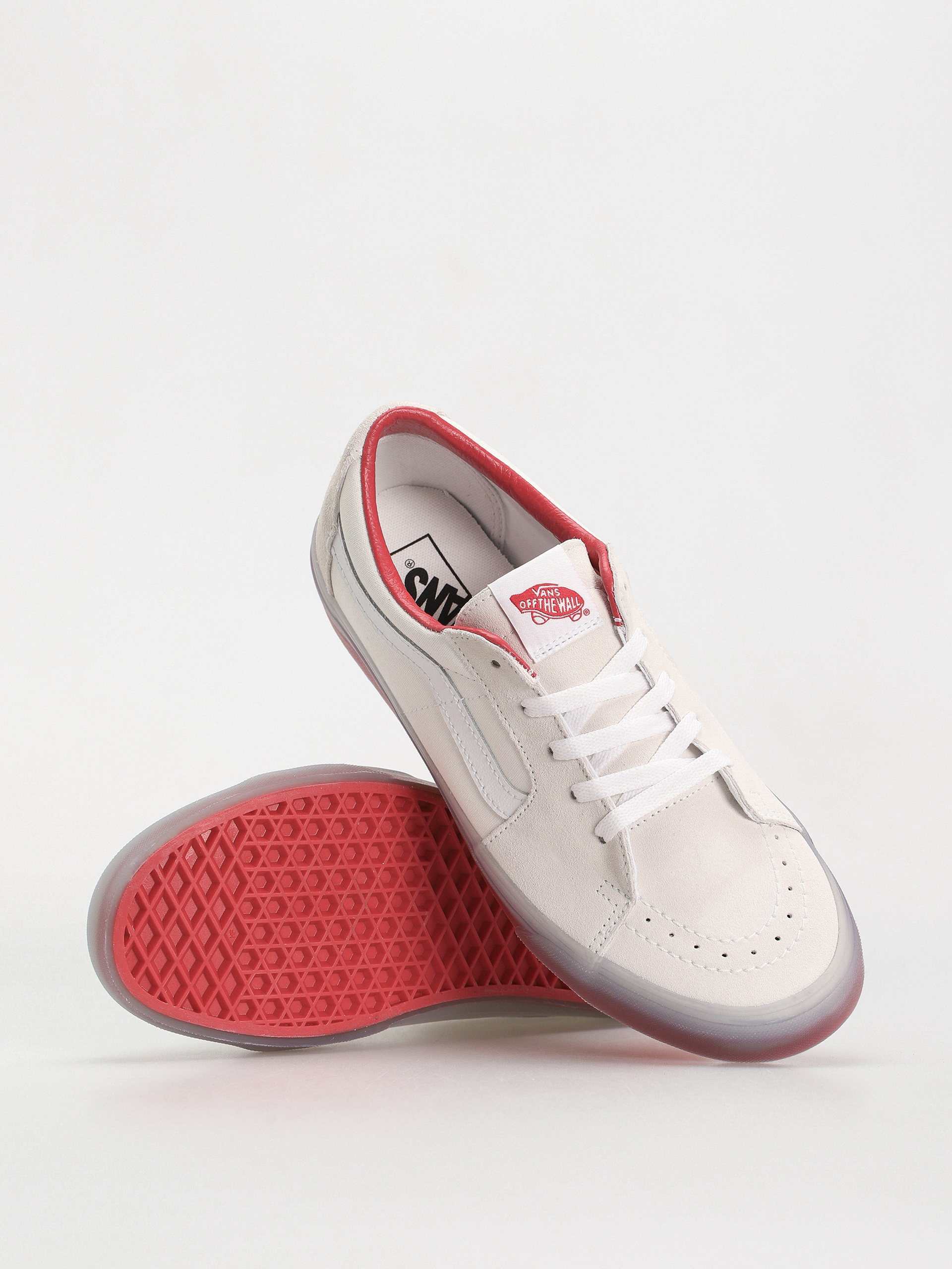 Topánky Vans Sk8 Low (translucent sidewall white/red)