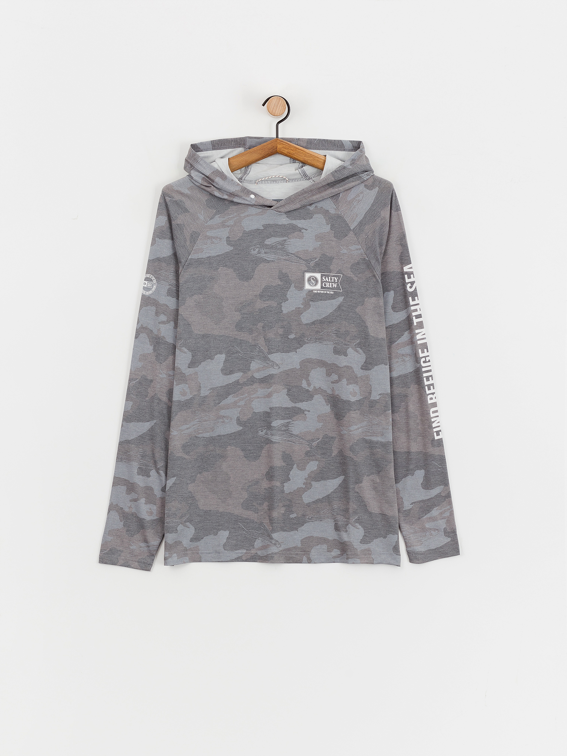 Mikina s kapucňou Salty Crew Mariner HD (black camo)