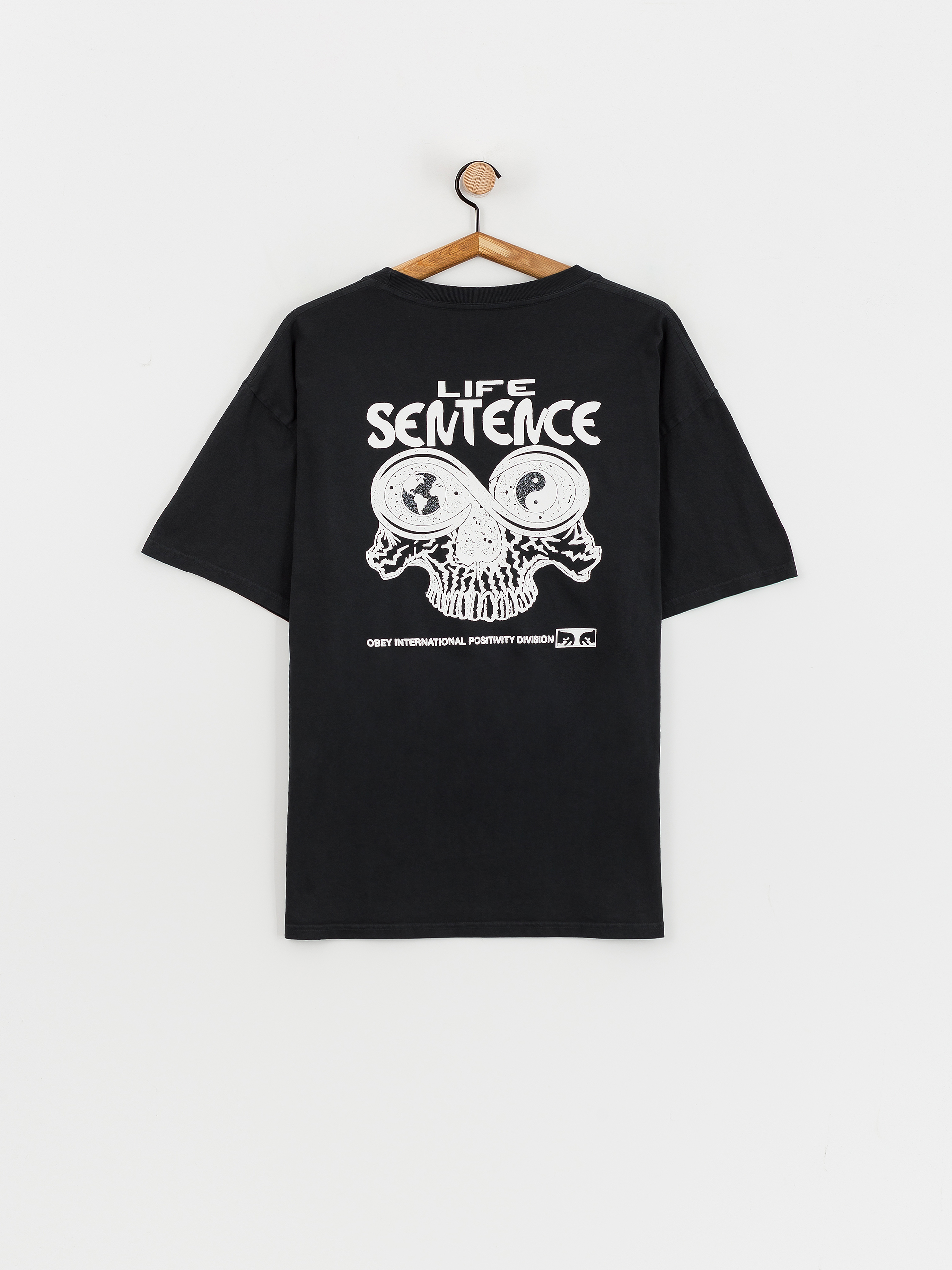 Tričko OBEY Life Sentence (pigment vintage black)