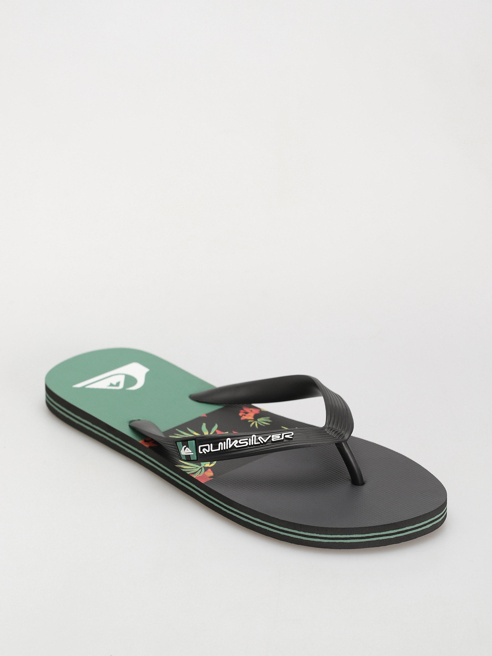 Plážovky Quiksilver Molokai Stripe (black/black/green)