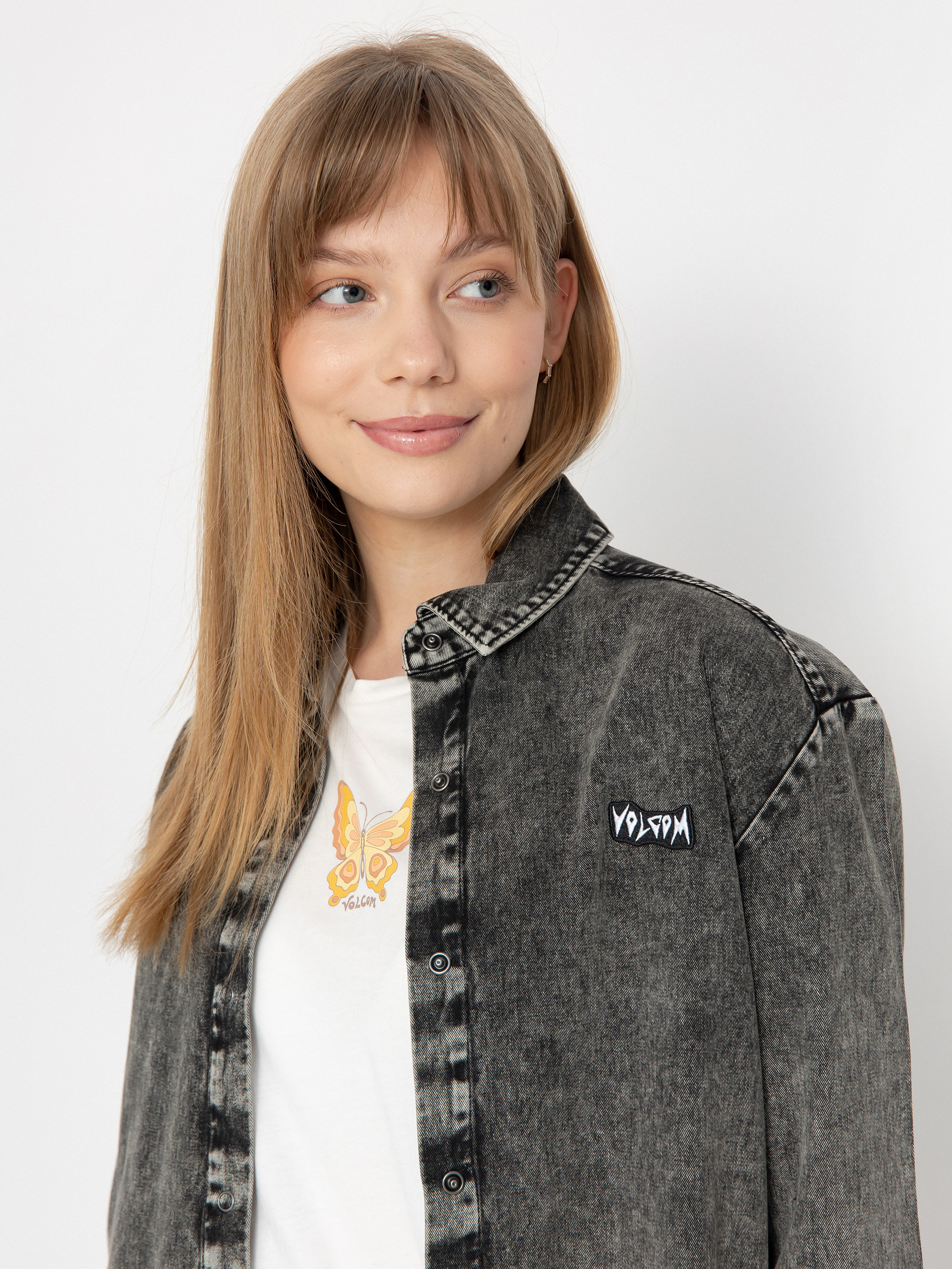 Triko Volcom Asphalt Shirt Ls Wmn (black)