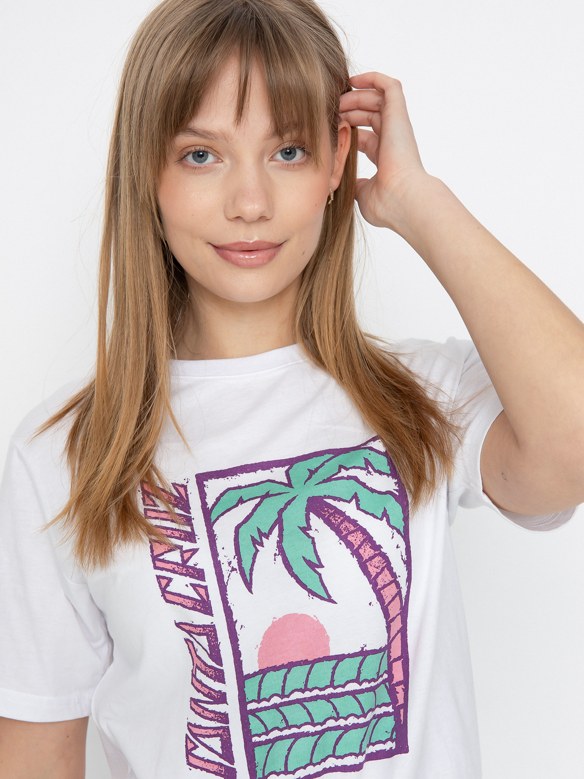 Tričko Santa Cruz Palm Strip Wmn (white)